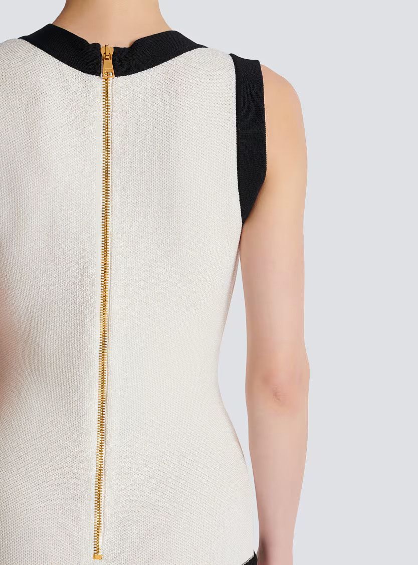 Balmain o1s1wg111225 Woven Mini Dress in White Size L / US 10 / IT 46 - 8 Thumbnail