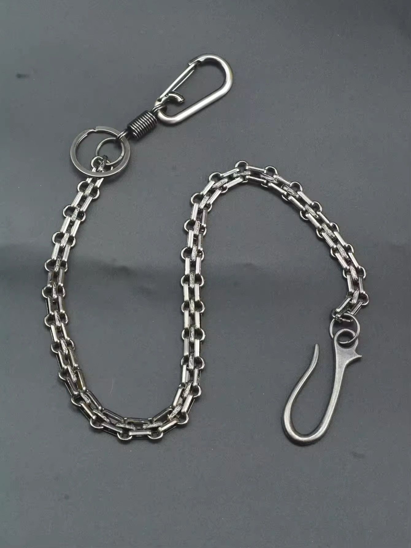 Jewelry 12mm Flat Chainmail Carabiner Wallet chain Size ONE SIZE - 2 Thumbnail