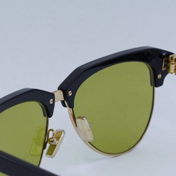 Miu Miu Miu Miu MU09ZS 1AB07O Sunglasses Black Aviator Frame Size ONE SIZE - 8 Thumbnail