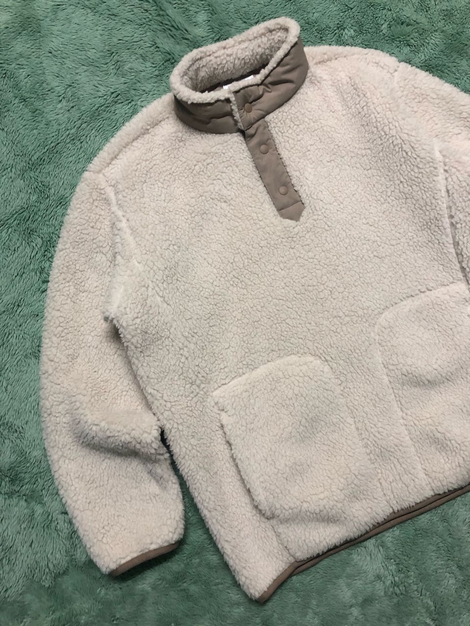Uniqlo × White Mountaineering UNIQLO WHITE MOUNTAINEERING DEEP PILE FLEECE HALF BUTTON Size US M / EU 48-50 / 2 - 7 Thumbnail