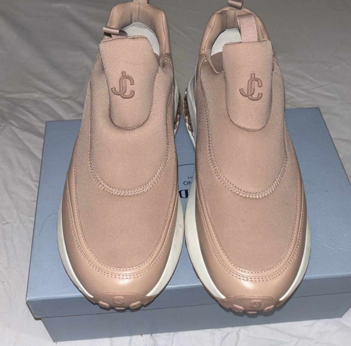 Jimmy Choo Authentic Jimmy Choo nude pink sneakers Size US 10 / IT 40 - 1 Thumbnail