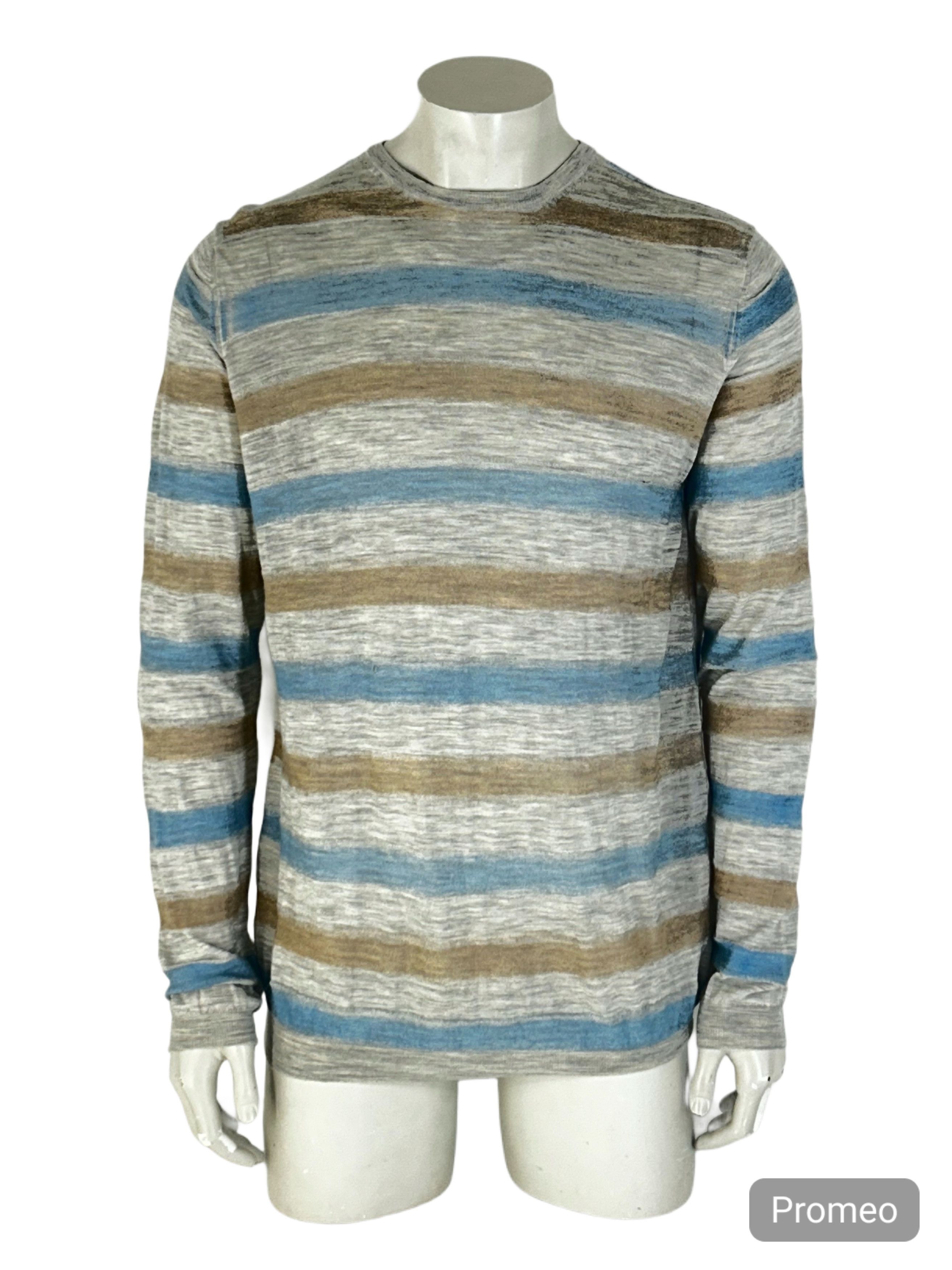 Prada Fine GaugeCrewNeckKnitwearWithMultiColourStripesSIZE54