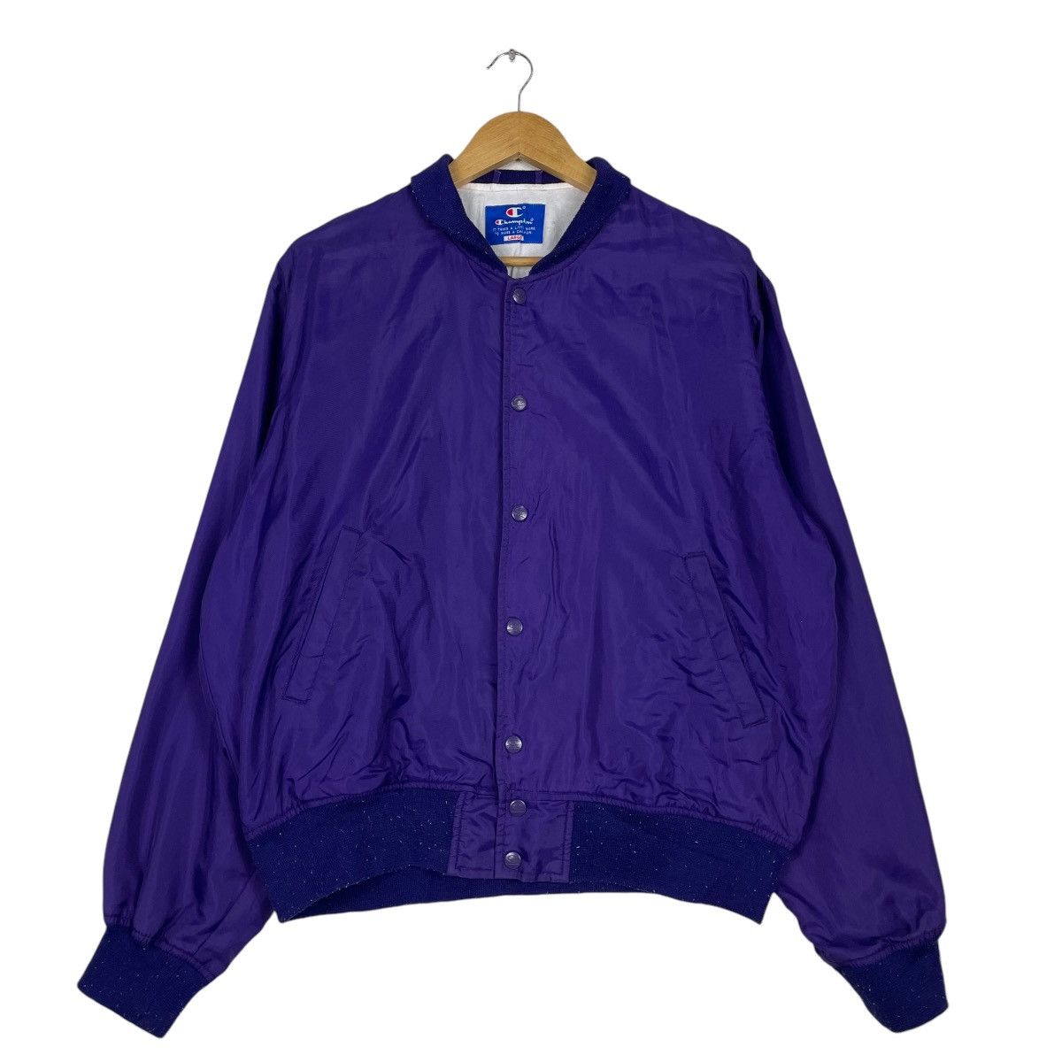 Champion × Vintage 💥70s CHAMPION LIGHT BOMBER SNAP BUTTON Size US L / EU 52-54 / 3 - 1 Thumbnail