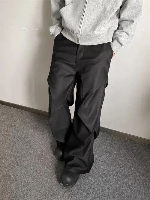 Japanese Brand VIBE Pleated micro flare loose casual suit trousers Size US 32 / EU 48 - 5 Thumbnail