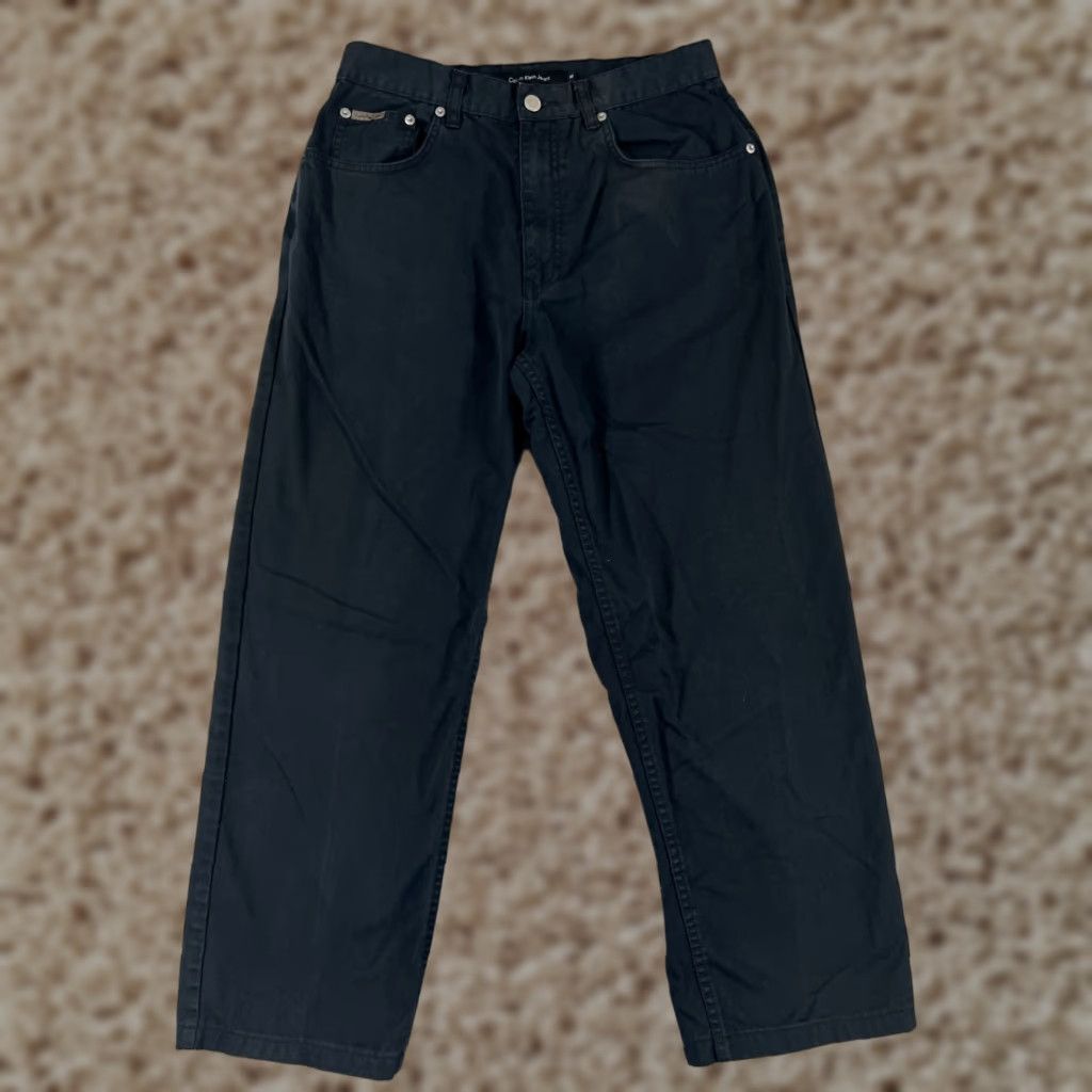 Calvin Klein Calvin Klein Jeans Women Black Denim 32 High Rise Straight Bootcut 5-Pocket Stretch Cotton Denim Pants Regular Size 32 Womens Size 24" / US 00 / IT 34 - 1 Thumbnail