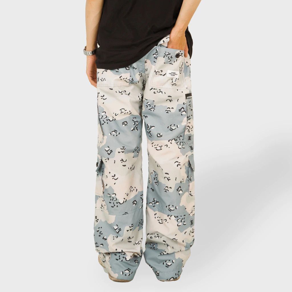 Designer × Jean Epidemic Long Cargo Baggy Pants Chocochip Blue Size US 34 / EU 50 - 3 Thumbnail