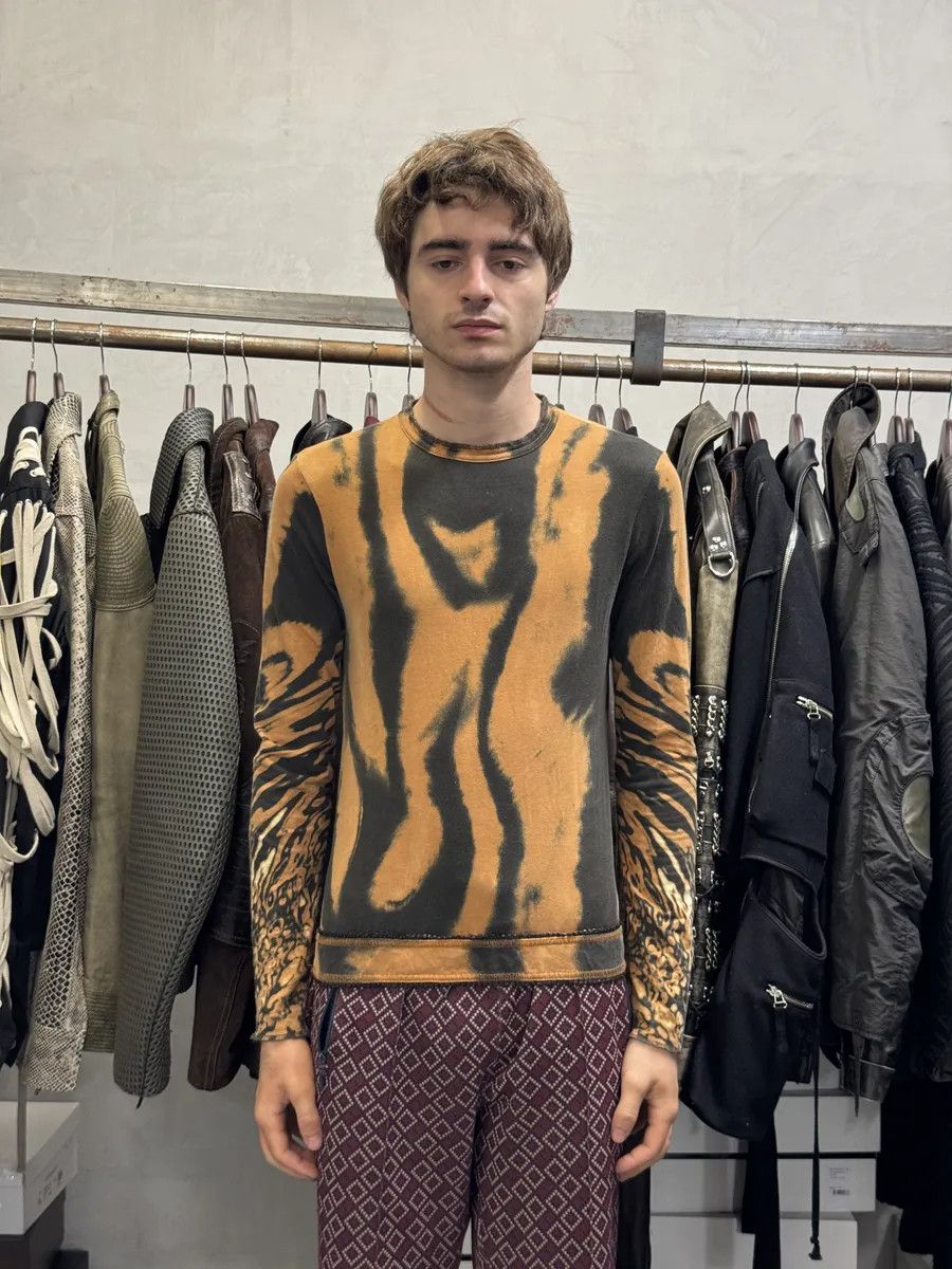 Just Cavalli SS2002 Cavalli Orange & Black Hallucination Longsleeves Size XS / US 0-2 / IT 36-38 - 4 Thumbnail