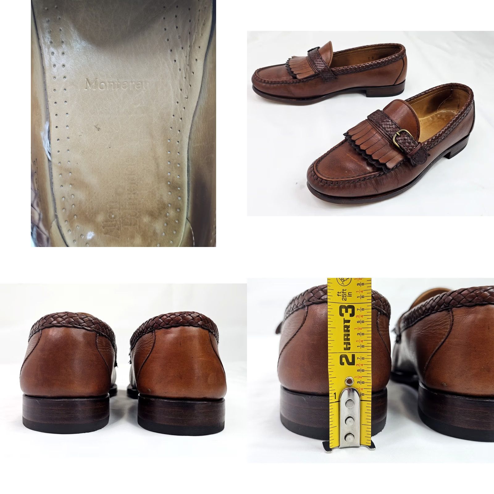 Allen Edmonds Allen Edmonds Monterey Woven Leather Loafer Men 9D Brown Buckle Kiltie Dress Oxford Shoes Size US 9 / EU 42 - 8 Thumbnail