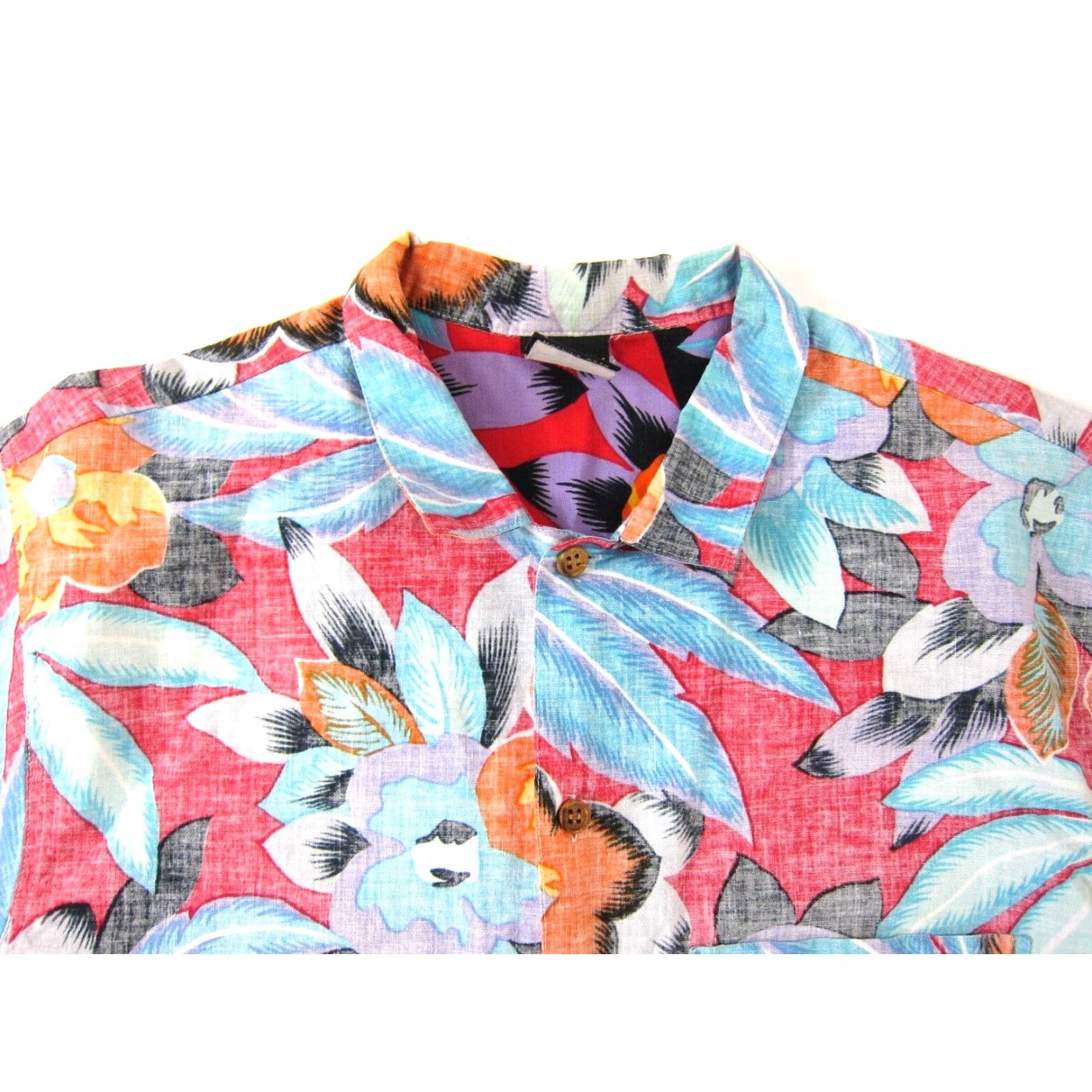 Vintage VINTAGE Breezin Shirt Men M 100% Cotton Short Sleeve Hawaiian Button-Up Blue Red Orange Floral pattern Hawaiian Mens Size US M / EU 48-50 / 2 - 4 Thumbnail