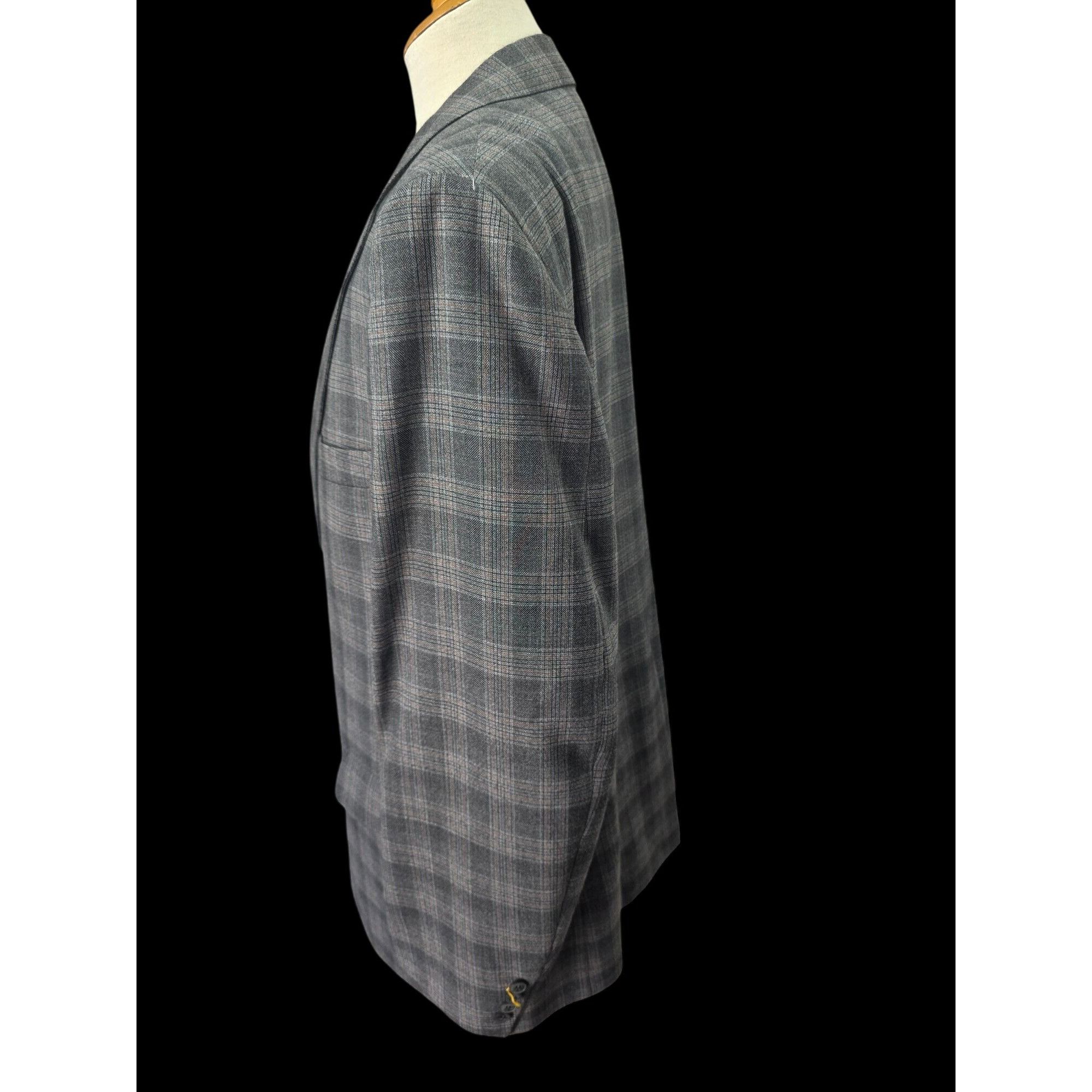Lanvin Lanvin Paris 80s Glen Plaid Sport Coat 44L Grey Woo Size 44L - 7 Thumbnail