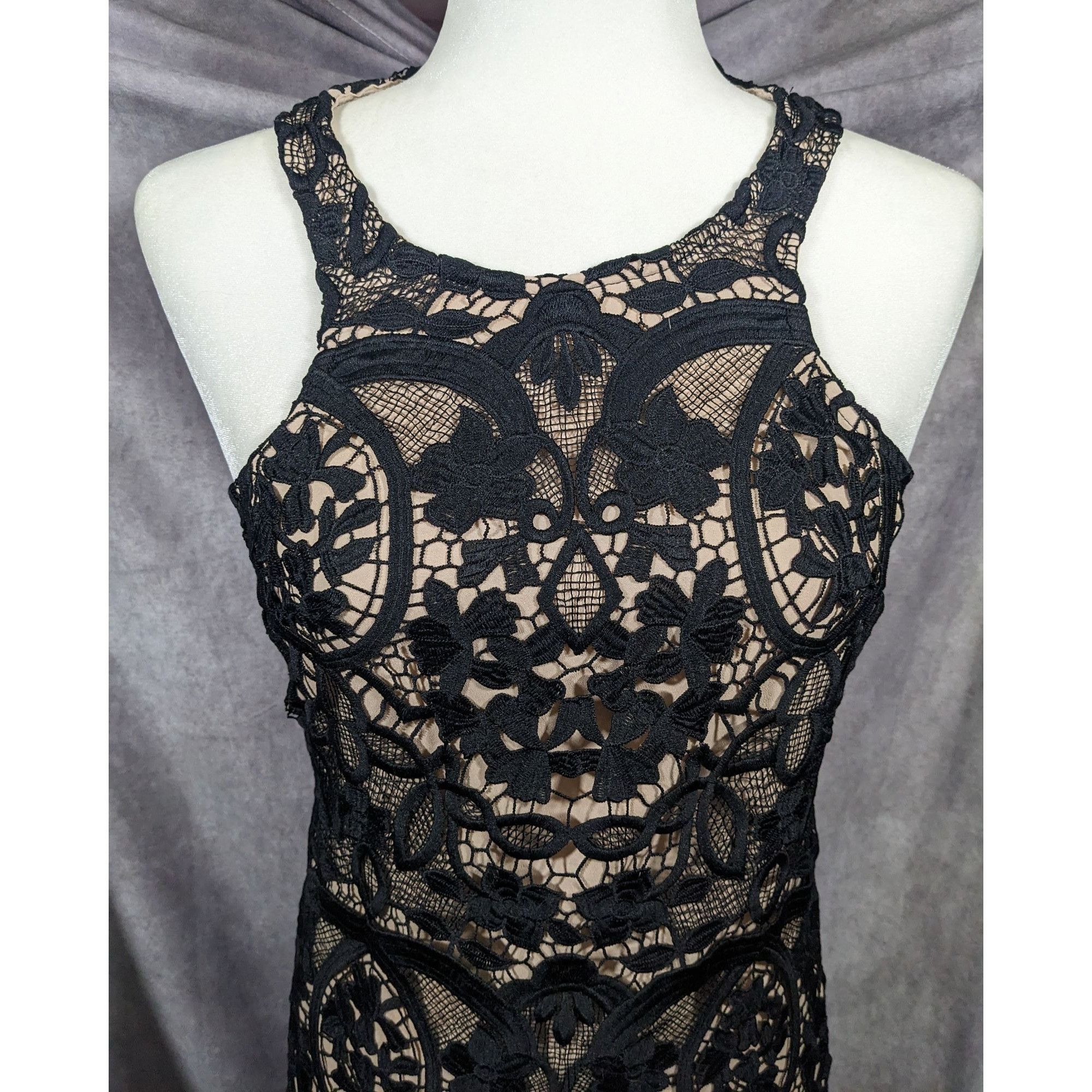Lovers and Friends Lovers + Friends Caspian Black Lace Mini Shift Dress Size XS Size XS / US 0-2 / IT 36-38 - 7 Thumbnail