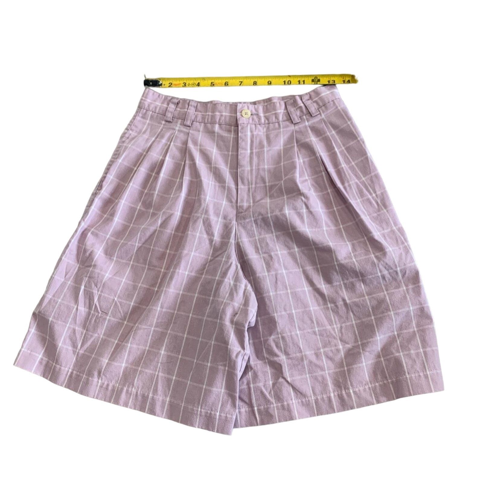 Vintage 90s Pink Plaid women's shorts Liz sport petite Size 28" / US 6 / IT 42 - 1 Thumbnail
