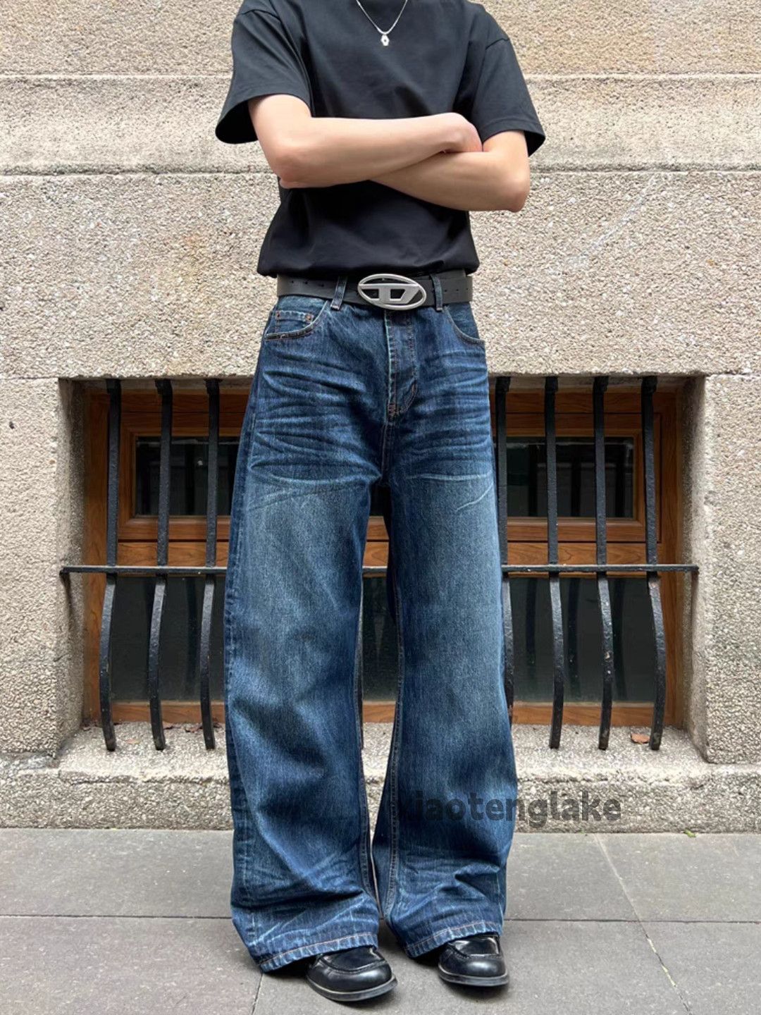 Jean Unisex washed faded cleanfit skate hiphop baggy jeans Size US 32 / EU 48 - 5 Thumbnail