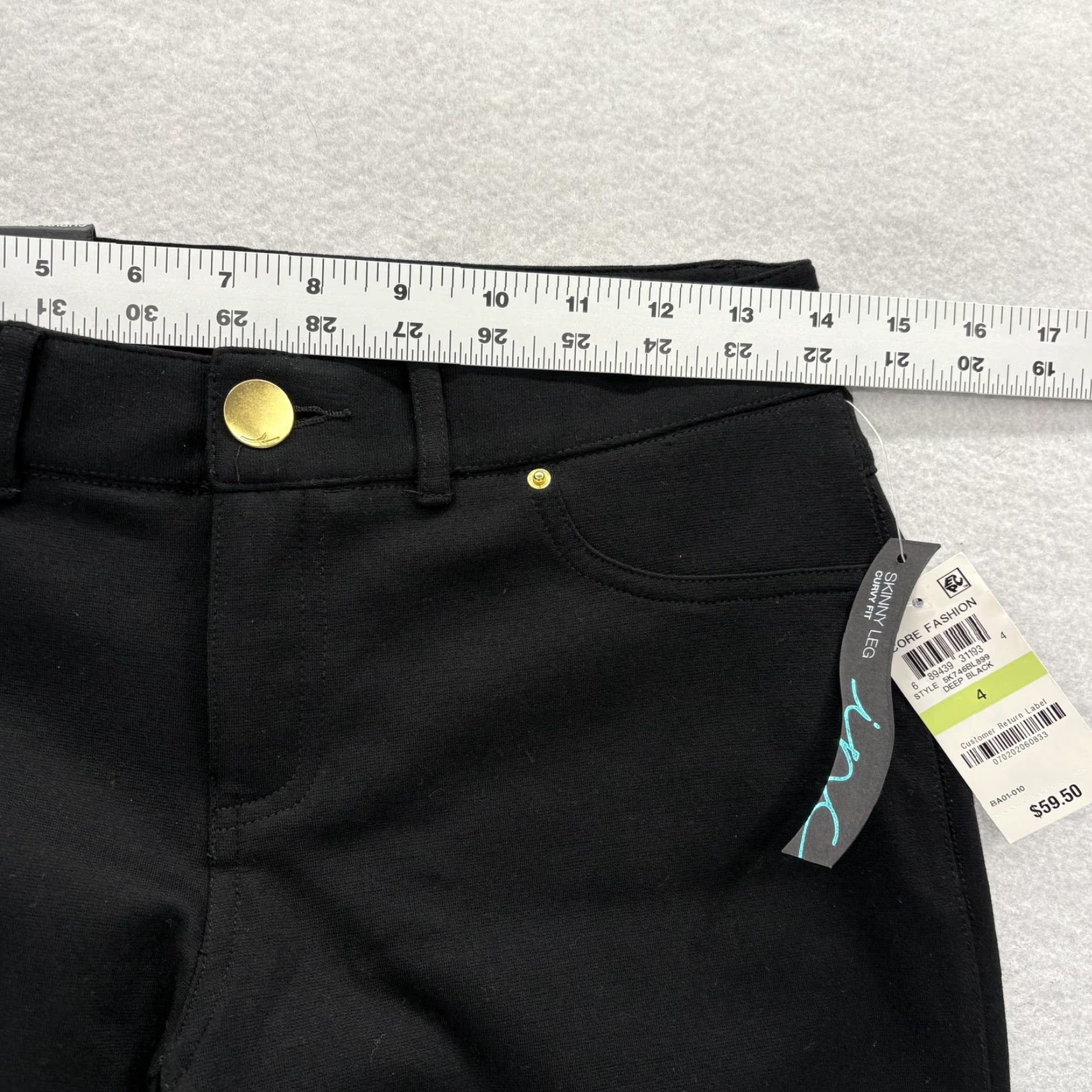 Vintage INC International Concepts Skinny Leg Dress Pants Womens 4 Black Ponte Curvy Fit Pants, Regular, 29in Inseam, Workwear, Business, Casual Women, 4 XS? Size 27" / US 4 / IT 40 - 6 Thumbnail