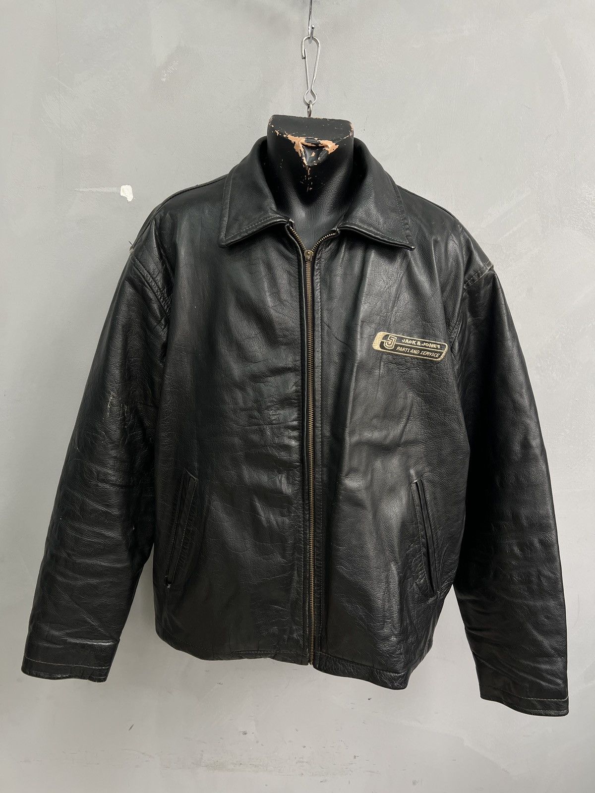 Jack & Jones Leather moto cropped avant garde y2k jacket retro vibe Size US L / EU 52-54 / 3 - 1 Thumbnail