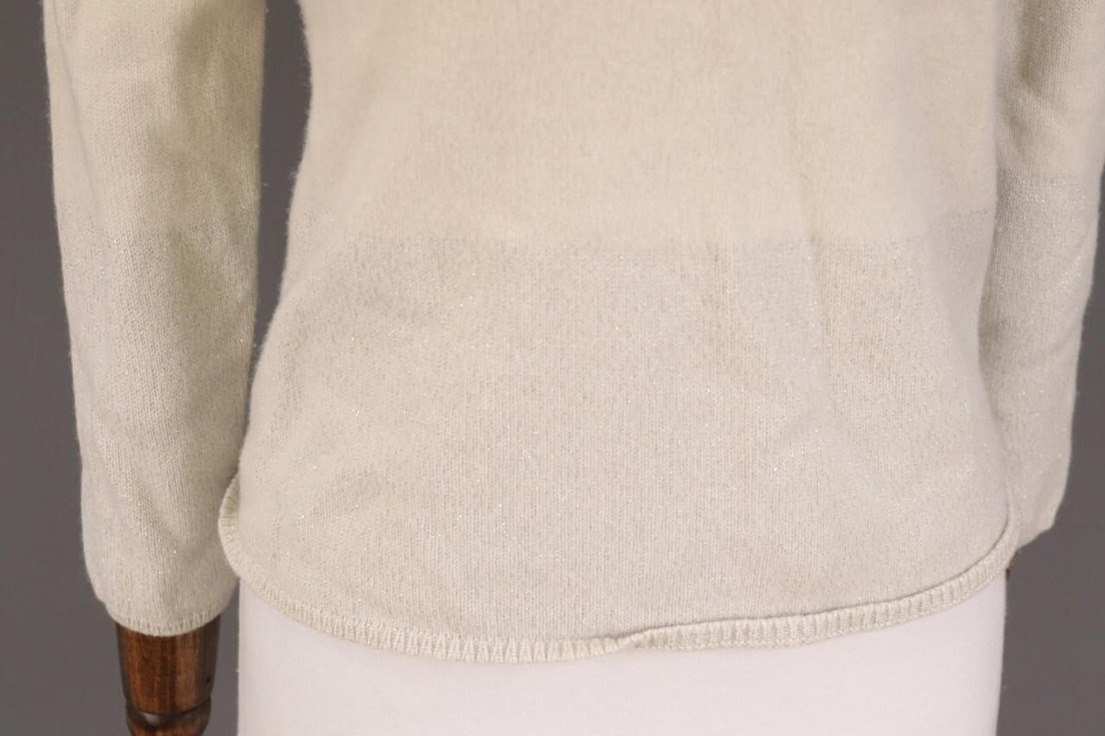 Designer Le Tricot Perugia Beige Wool Silk Knit Sweater Size M Size M / US 6-8 / IT 42-44 - 5 Thumbnail