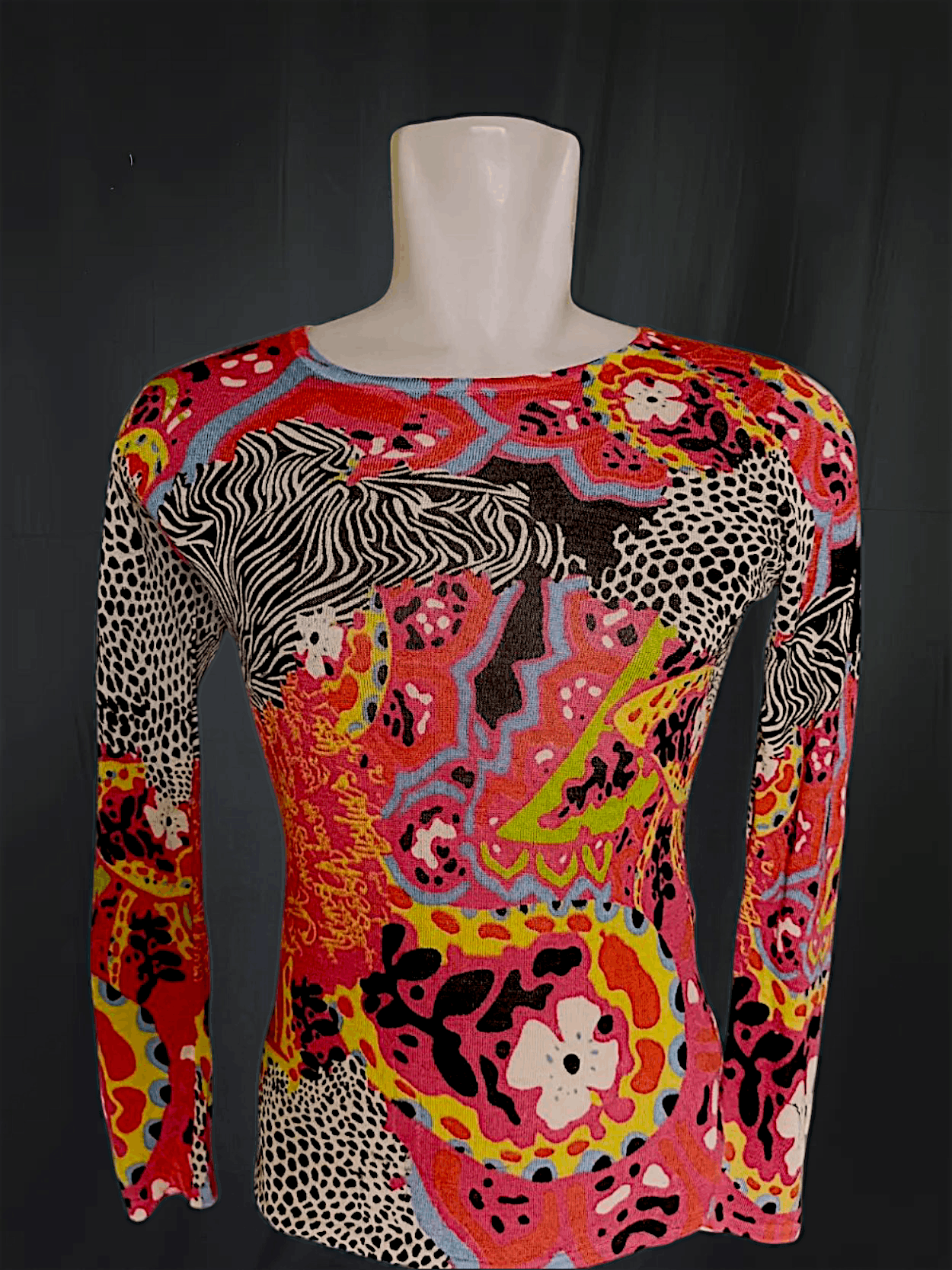 Japanese Brand UNKNOWN BRANDS Full print Long Sleeve T Shirt Y2K Style Size US M / EU 48-50 / 2 - 23 Thumbnail