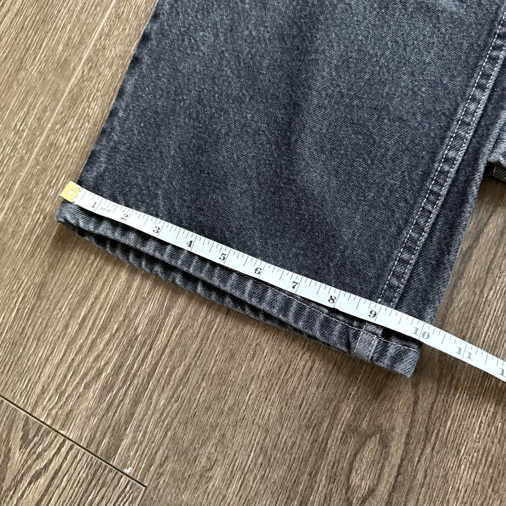 Denime Relaxed Fit Jeans Mens 40x30 Gray Dark Wash Denim Baggy Wide Leg Y2K Skater Grunge Casual Size US 40 / EU 56 - 8 Thumbnail