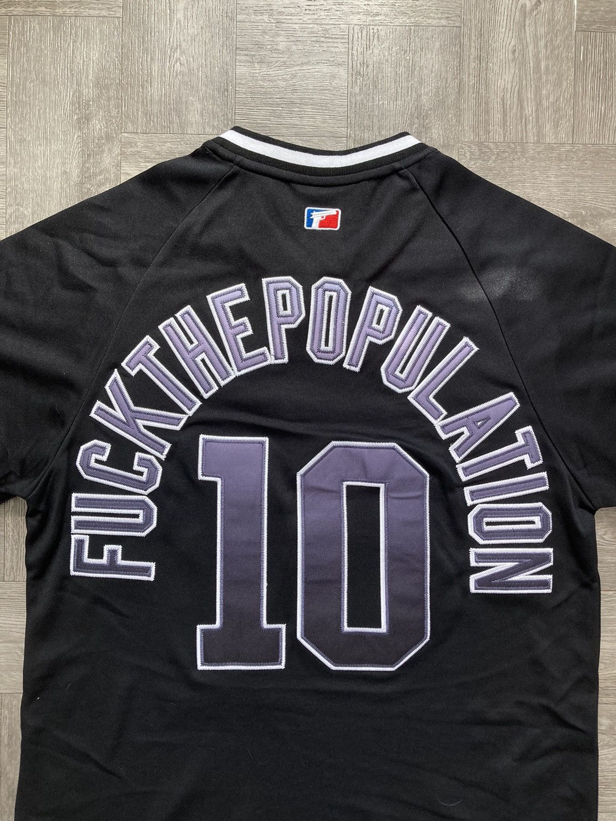 Fuck The Population FTP Script Pullover Baseball Jersey Size US M / EU 48-50 / 2 - 4 Thumbnail