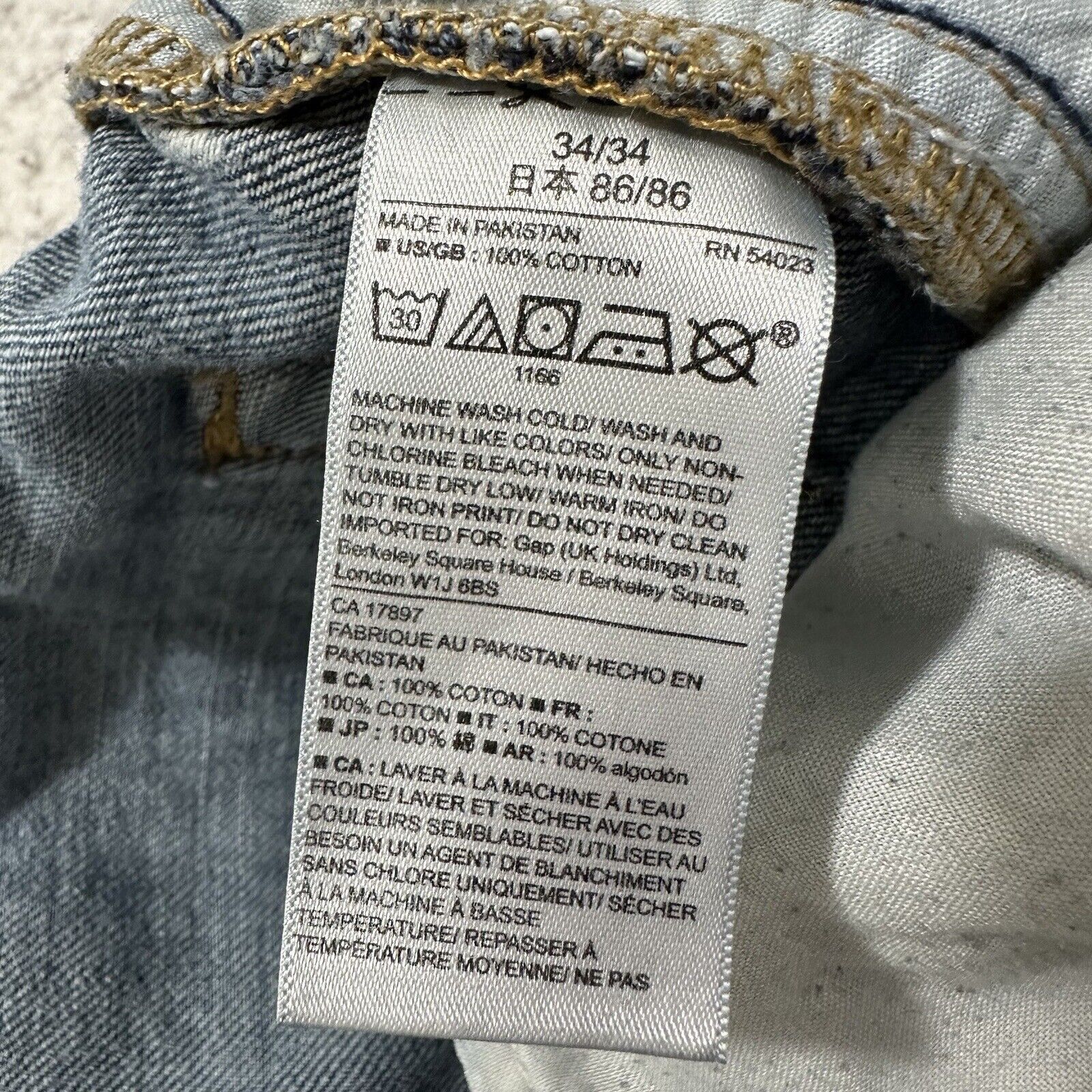 Gap GAP 34x32 Relaxed Fit Straight Leg Denim Blue Jeans Size US 34 / EU 50 - 5 Thumbnail