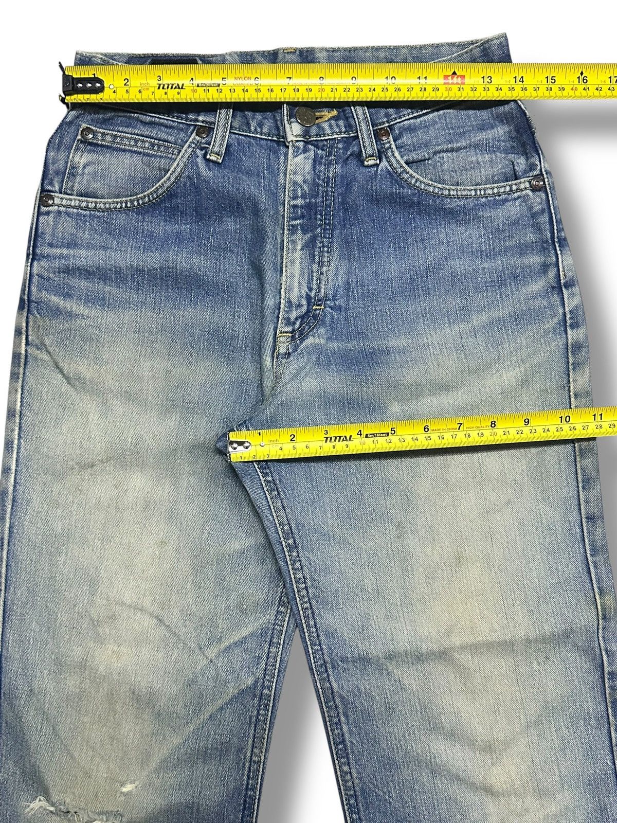 Lee Lee Rider Vintage Distressed Jean Straight Loose Style Faded Size US 28 / EU 44 - 14 Thumbnail