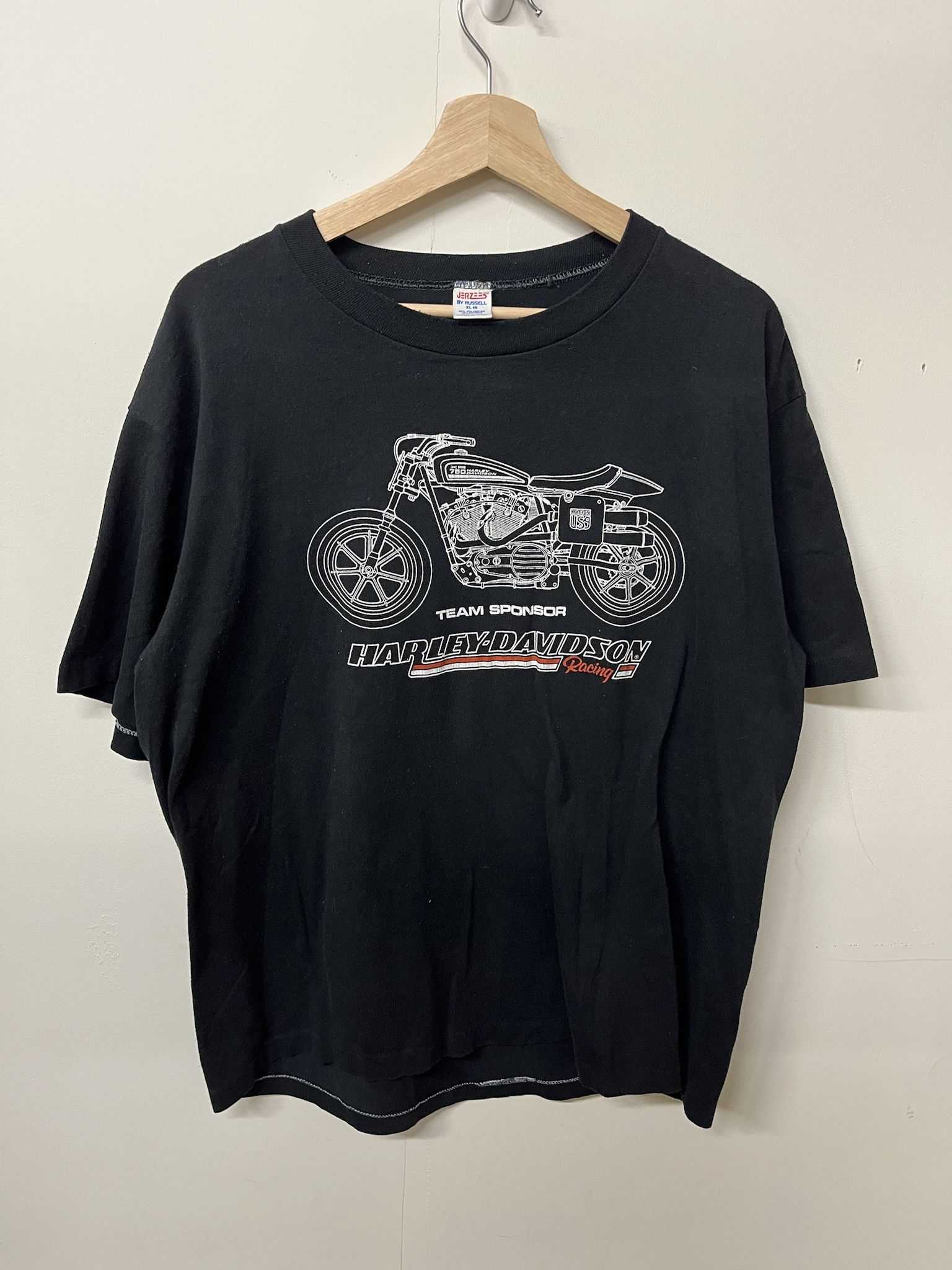 Harley Davidson × Vintage Vintage 1990s Harley Davidson Team Sponsor Single Stitch Tee Shirt Size XL Size US XL / EU 56 / 4 - 1 Thumbnail