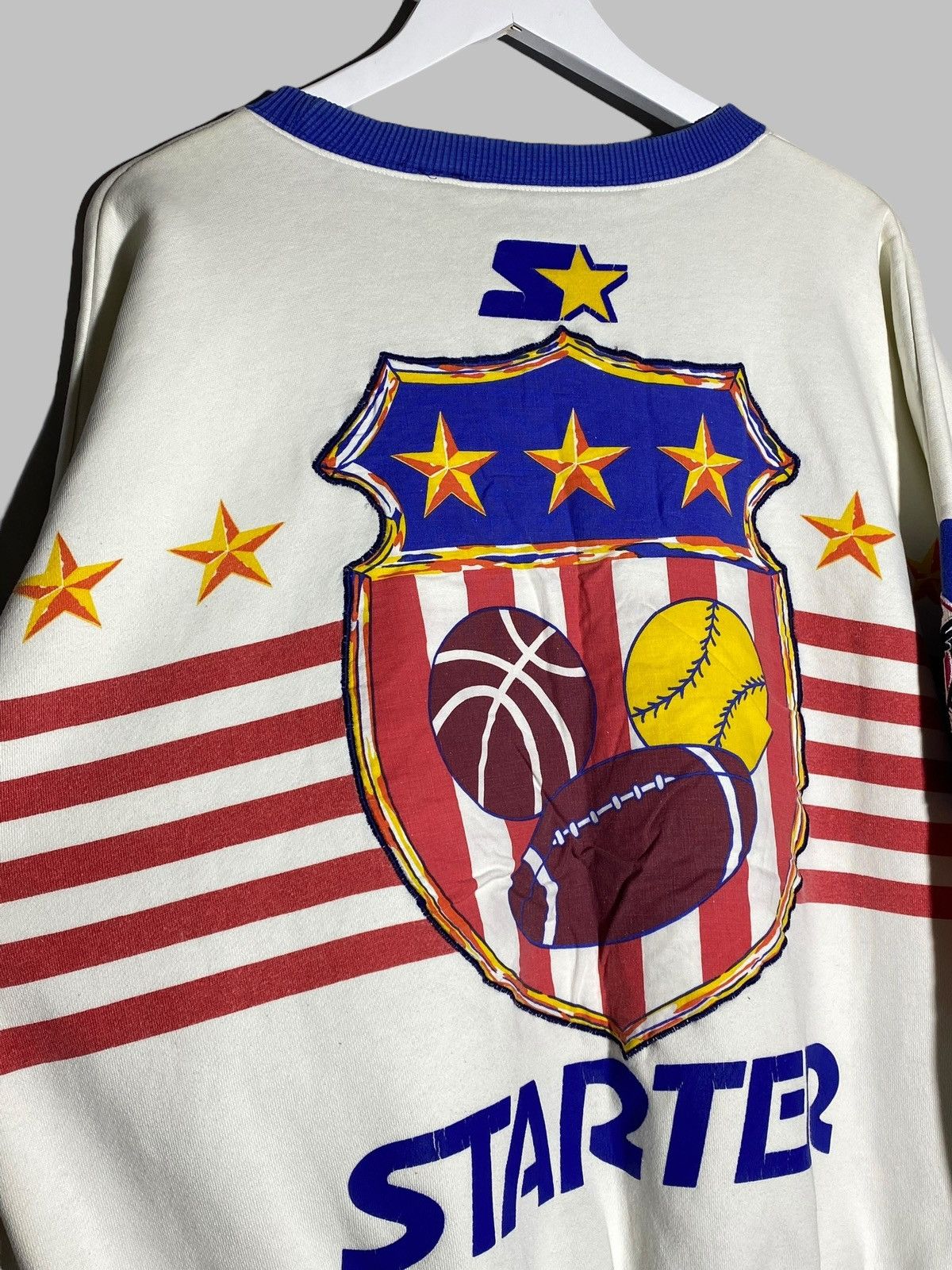 Starter × Vintage Vintage 80s 90s Starter All American Oversized Sweatshirt Size US XL / EU 56 / 4 - 7 Thumbnail