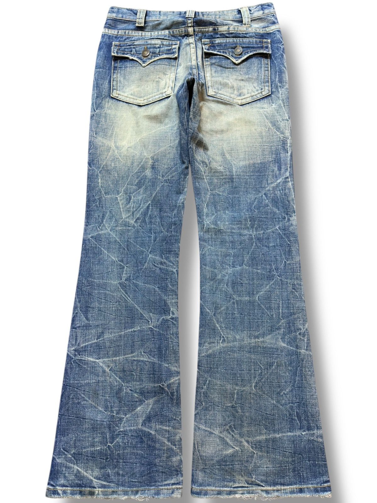 Ed Hardy Vintage Strawberry Leaves Flare Mudwash Grunge Denim Size US 32 / EU 48 - 5 Thumbnail