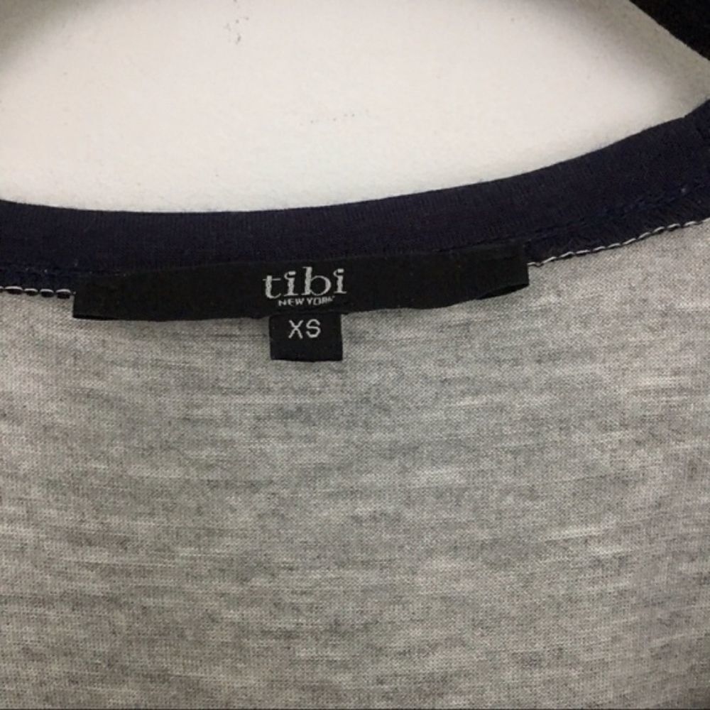 Tibi Tibi Gray Long Sleeve Top with Lace Overlay | Contrast Trim Size XS / US 0-2 / IT 36-38 - 4 Thumbnail