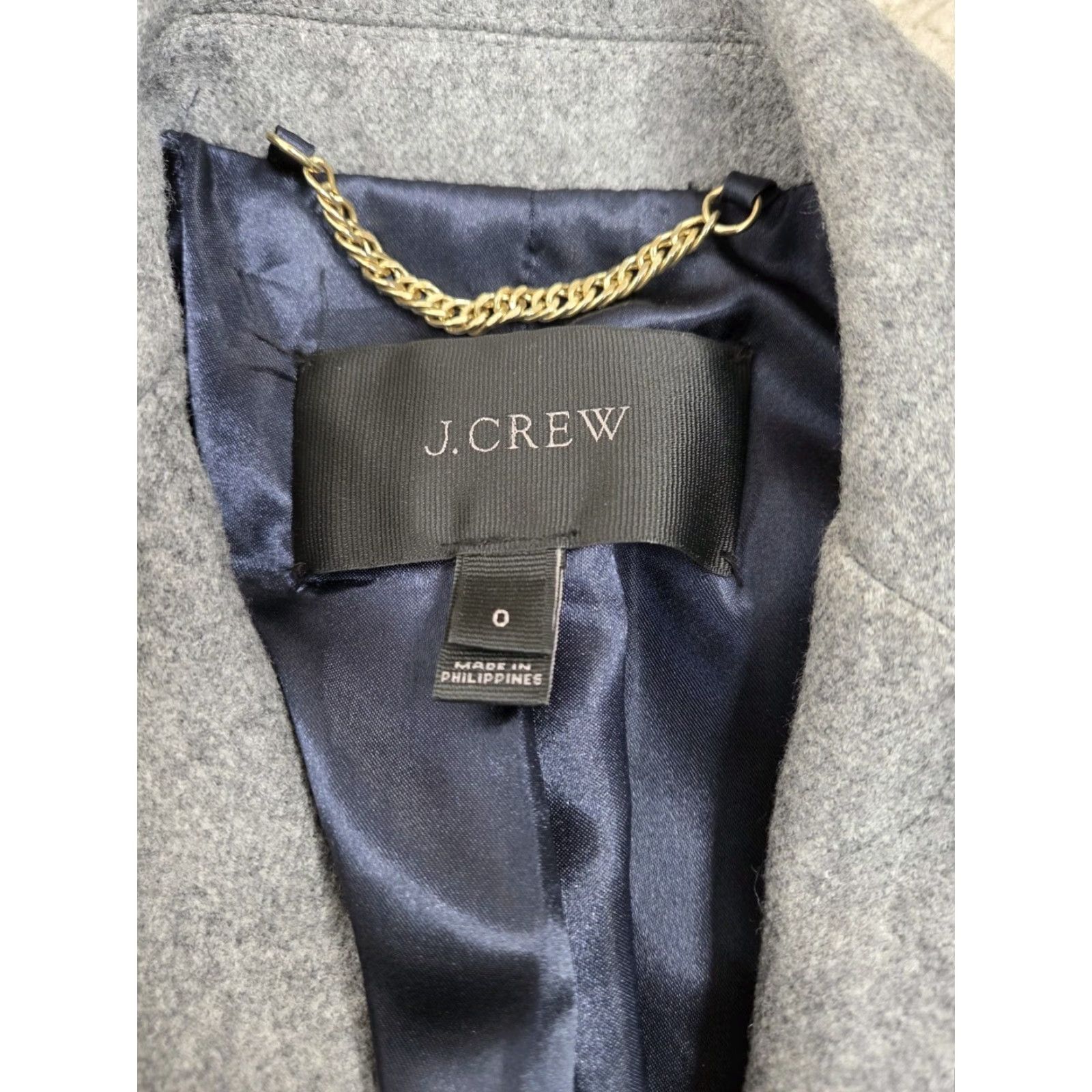 J.Crew VINTAGE J.CREW Parke Topcoat Coat Women's 0 XS Gray Wool G7790 NWOT Italian Pea Coat Size XS / US 0-2 / IT 36-38 - 4 Thumbnail