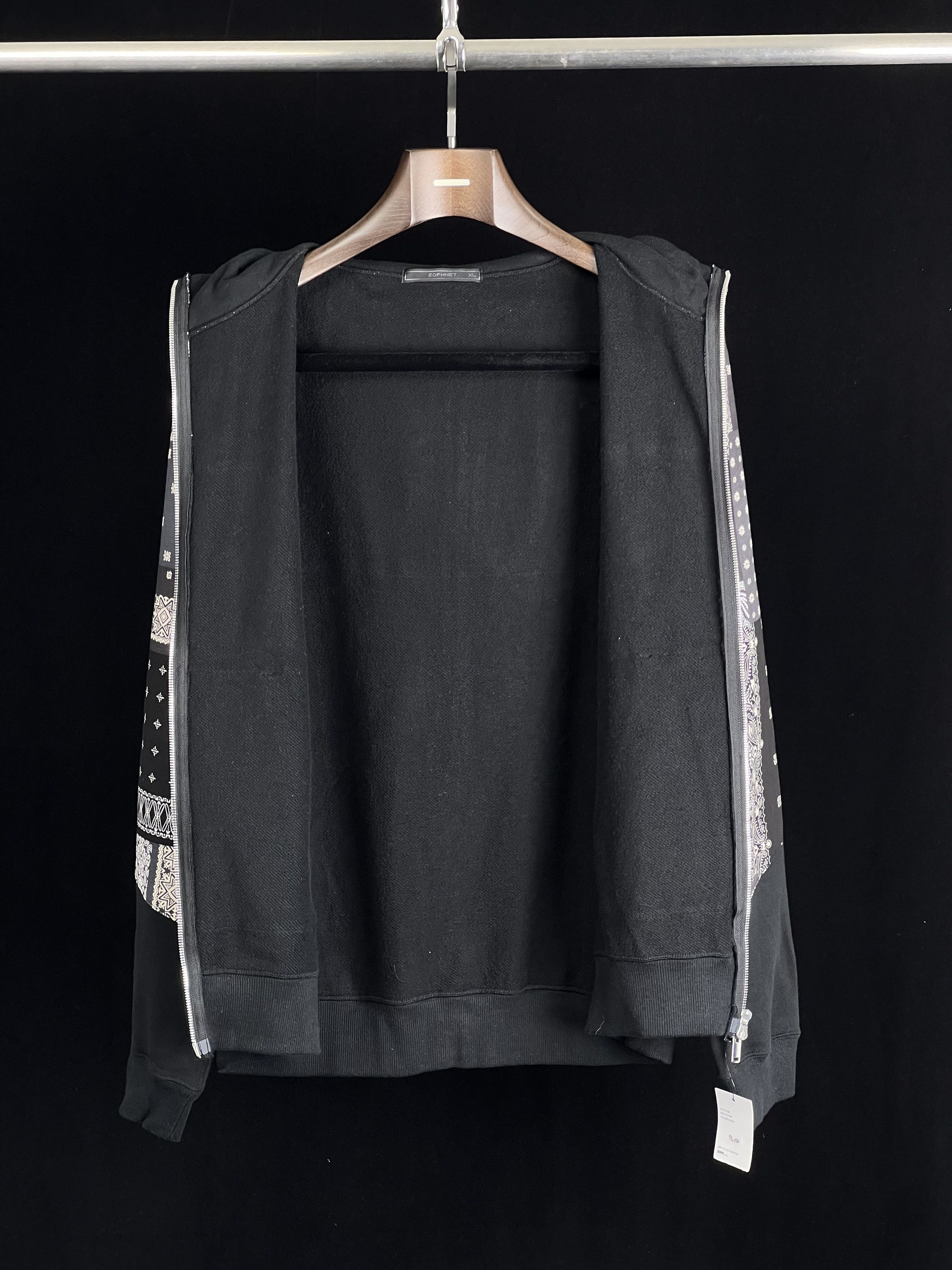 Sophnet. Brand New Bandana Chest Panel Zip Up Hoodie Black XL Size US XL / EU 56 / 4 - 9 Thumbnail