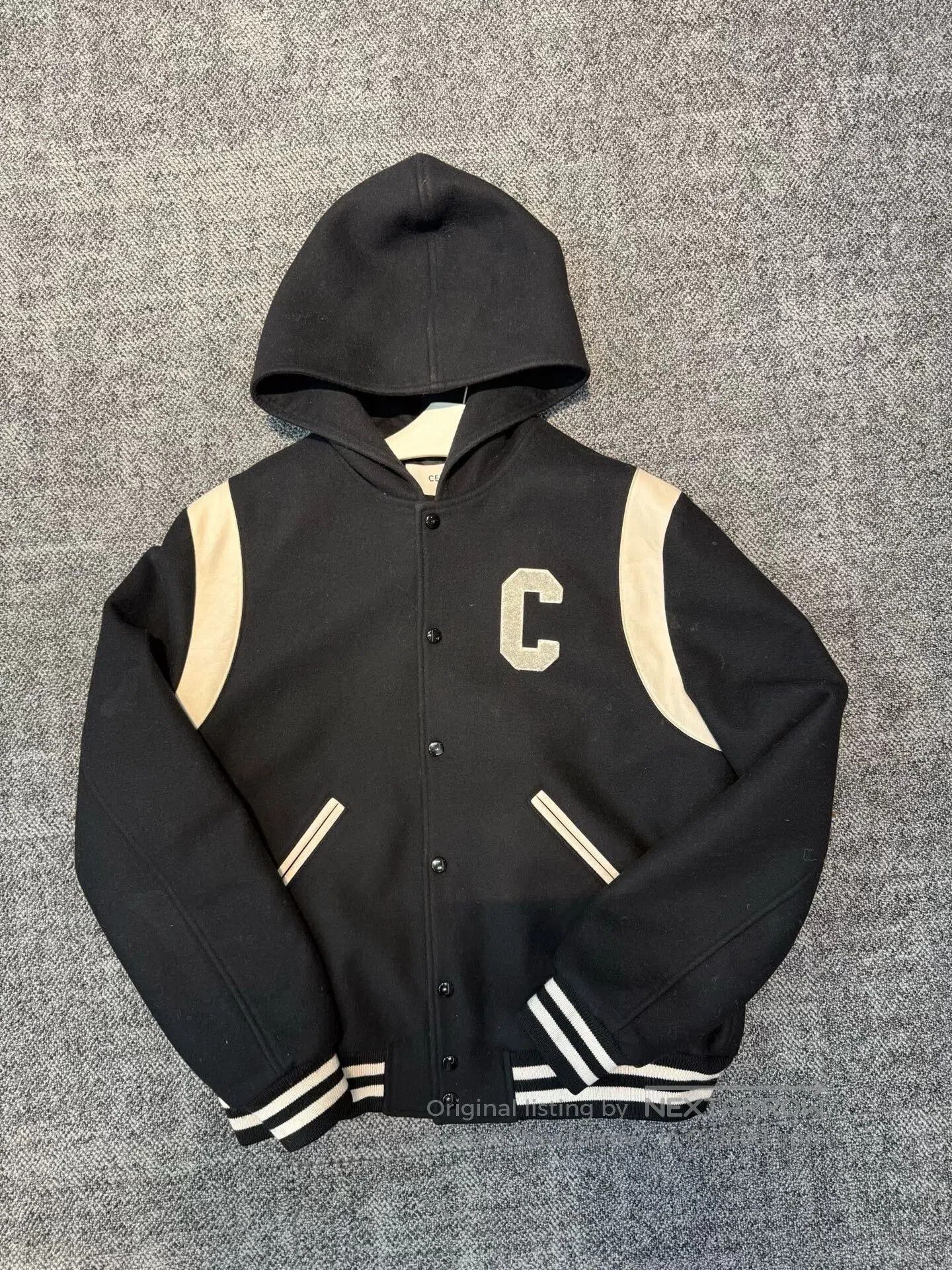 Celine Celine Black Hooded Wool Blend Coat. Size US L / EU 52-54 / 3 - 1 Thumbnail