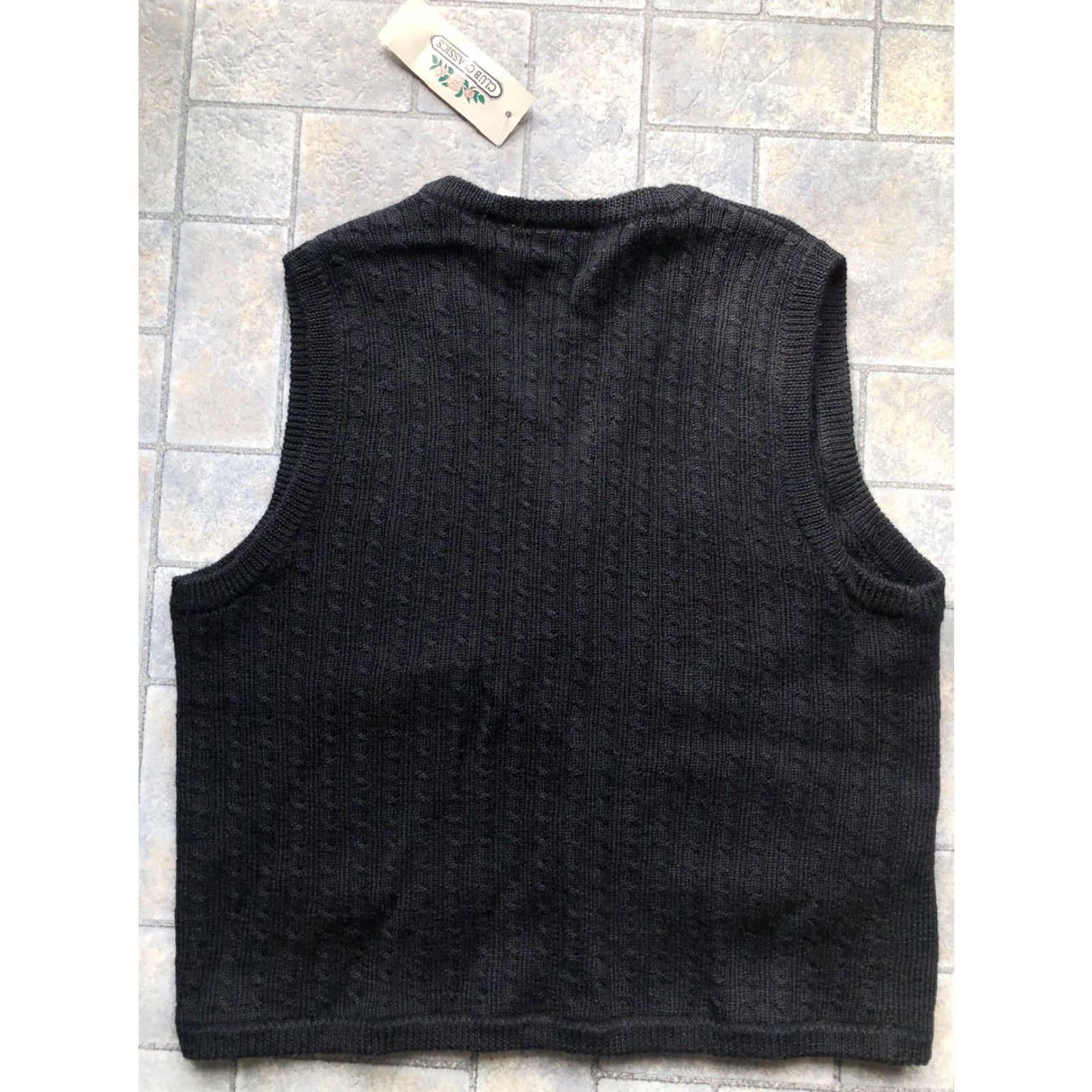 Vintage NWT Club Classics Vest Wool Acrylic Size M Black Womens Size M / US 6-8 / IT 42-44 - 2 Thumbnail