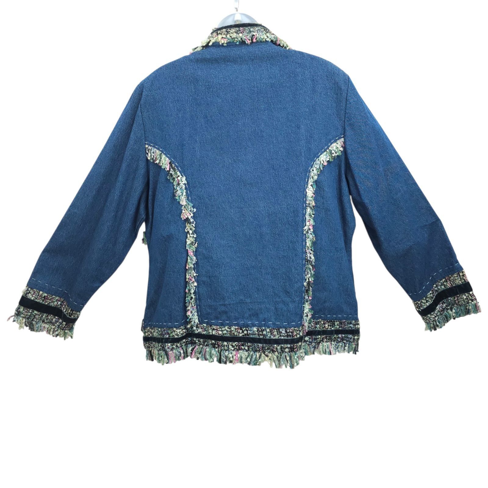 Other Yak Magik Jacket XL Denim Funky Boho Fringe Art to Wear Size XL / US 12-14 / IT 48-50 - 3 Thumbnail