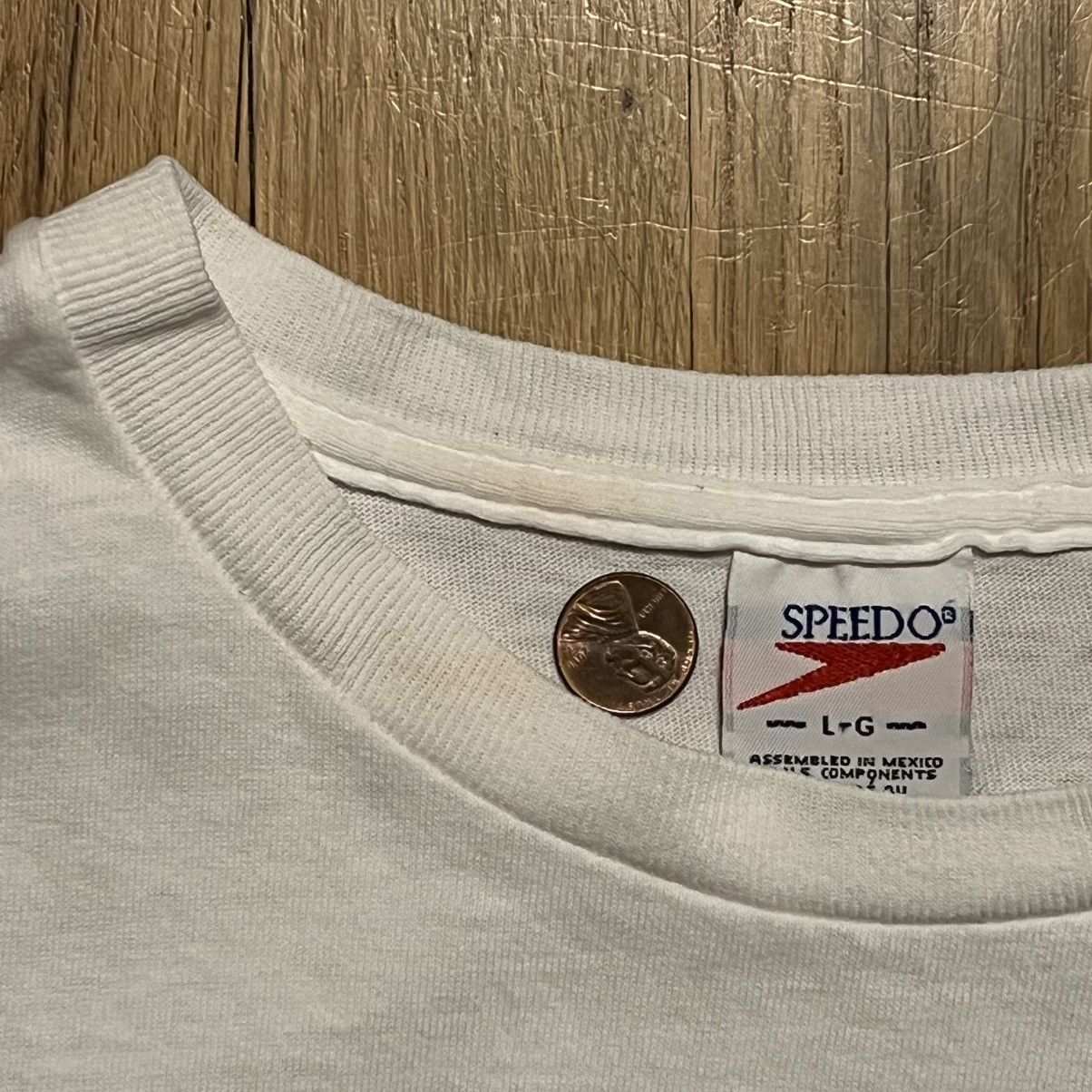 Speedo Vintage 1997 Speedo Finish Line Large White T Shirt Size US L / EU 52-54 / 3 - 9 Thumbnail