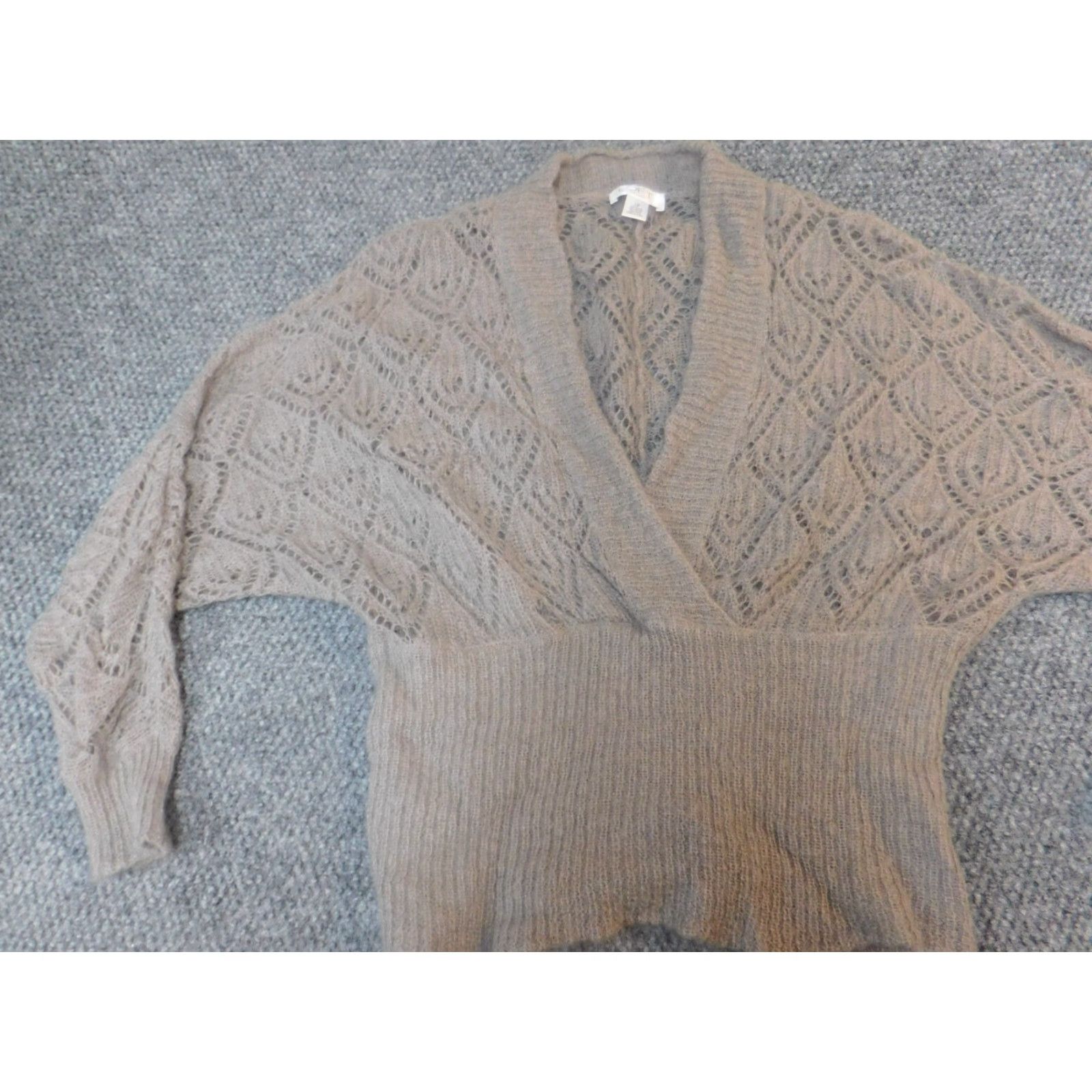 Loft LOFT Sweater Pullover Brown V-Neck Mohair Wool Knit Rib Knit Long Sleeve Ladies Petite XL? Size L / US 10 / IT 46 - 4 Thumbnail