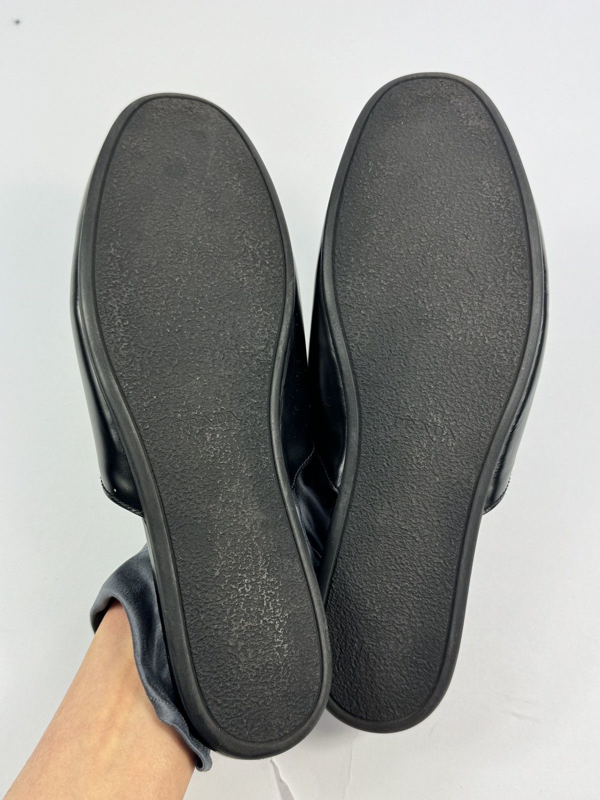 Prada LOGO LEATHER SLIP ONS Size US 9 / EU 42 - 3 Thumbnail