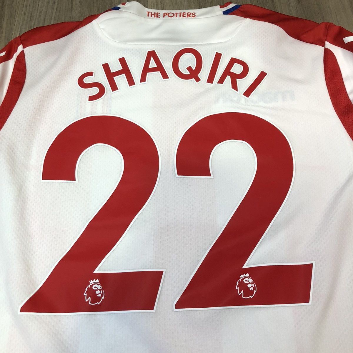 Macron Stoke City 15/16 home shirt #22 Shaqiri Size US S / EU 44-46 / 1 - 4 Thumbnail