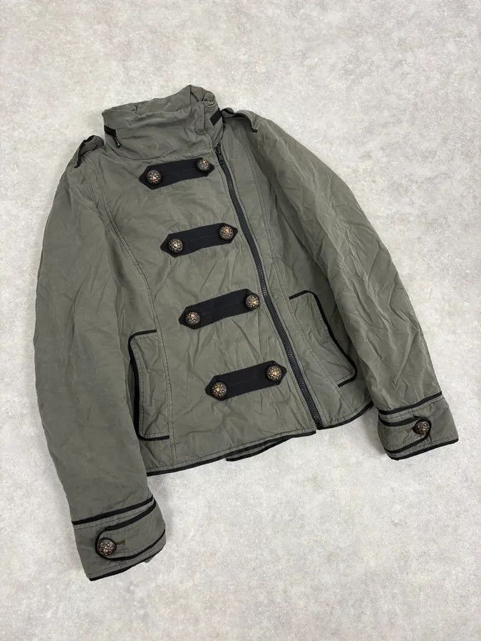 Moschino Moschino Khaki Officer Asymmetrical Zip Military Bomber Jacket Size S / US 4 / IT 40 - 4 Thumbnail