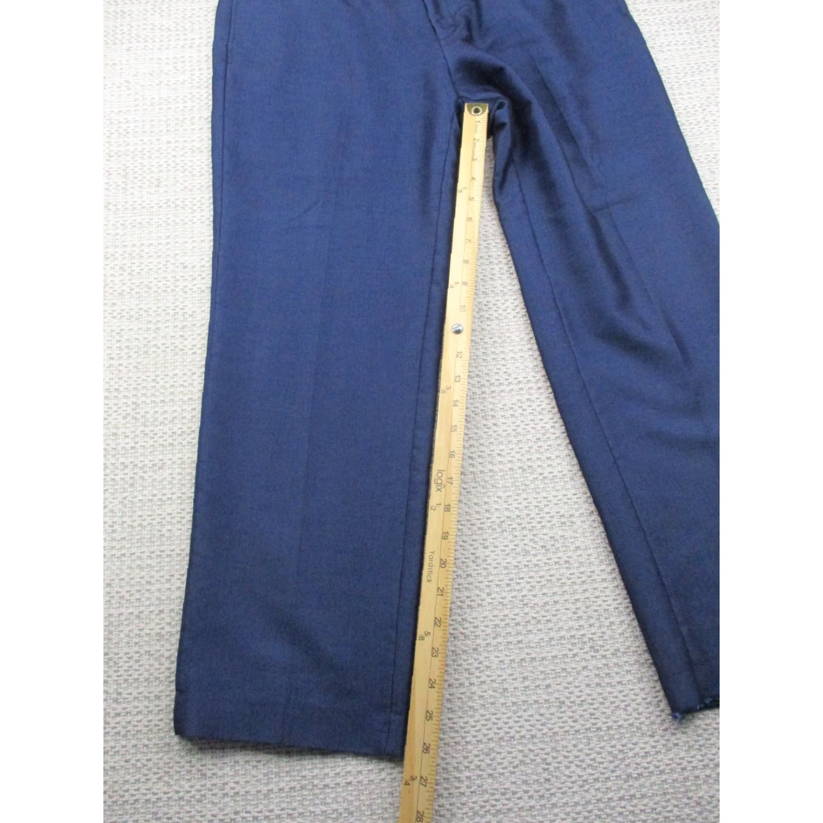 Ralph Lauren Lauren Ralph Lauren Pants Mens 34x30 Blue Dress Slacks Flat Front Unhemmed Hole - Classic, Dress, Workwear Size US 34 / EU 50 - 3 Thumbnail