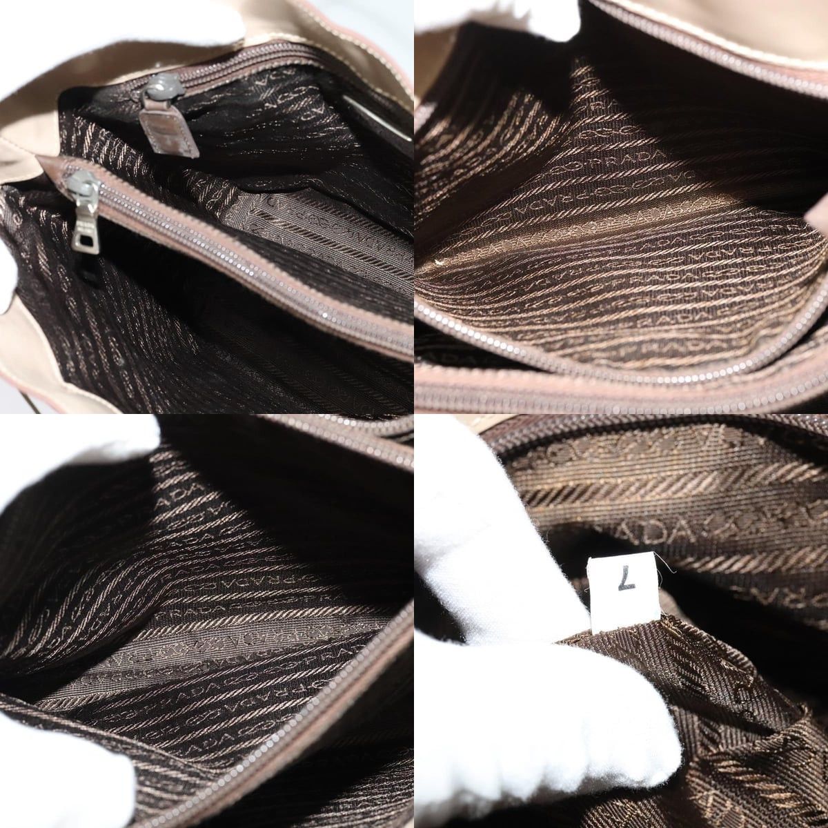 Prada PRADA Hand Bag Patent Leather Beige Size ONE SIZE - 12 Thumbnail