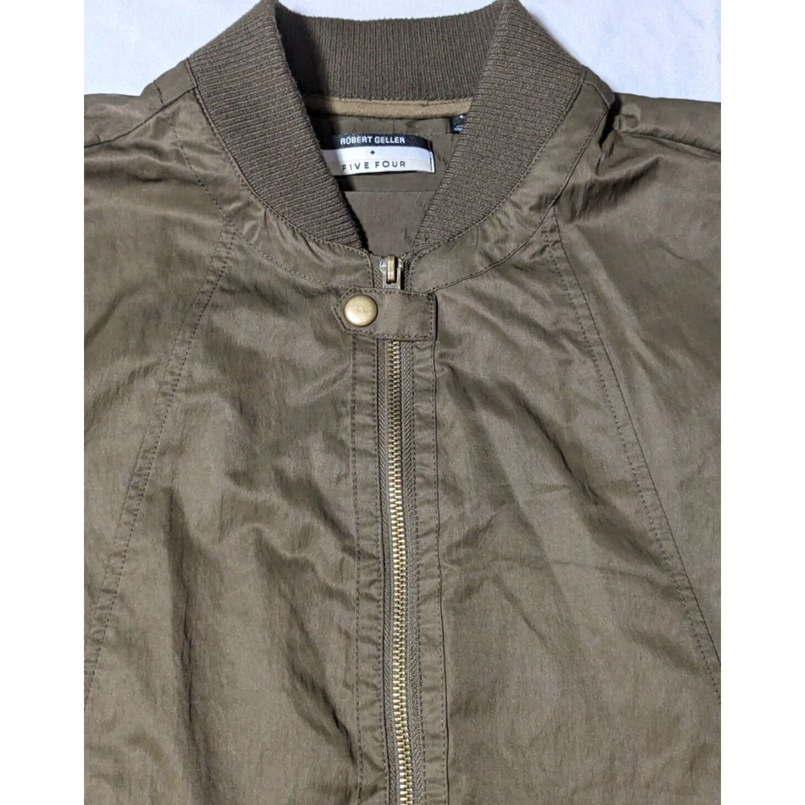 Robert Geller ROBERt GELLER + FIVE FOUR Men Large Brown Nylon Blend Bomber Windbreaker Jacket EUC Size US L / EU 52-54 / 3 - 3 Thumbnail