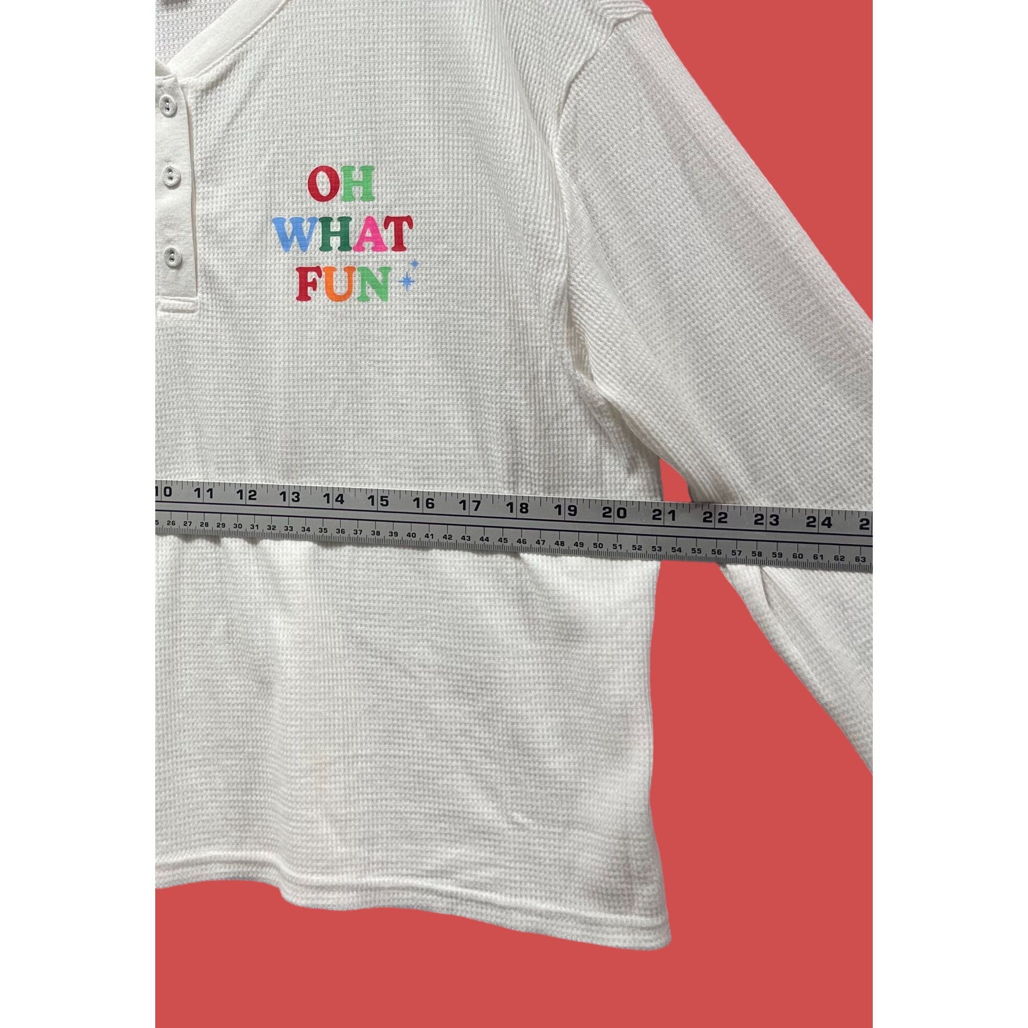 Other Wonder Shop - Women's Thermal Pajamas Top - White - Large Size L / US 10 / IT 46 - 4 Thumbnail