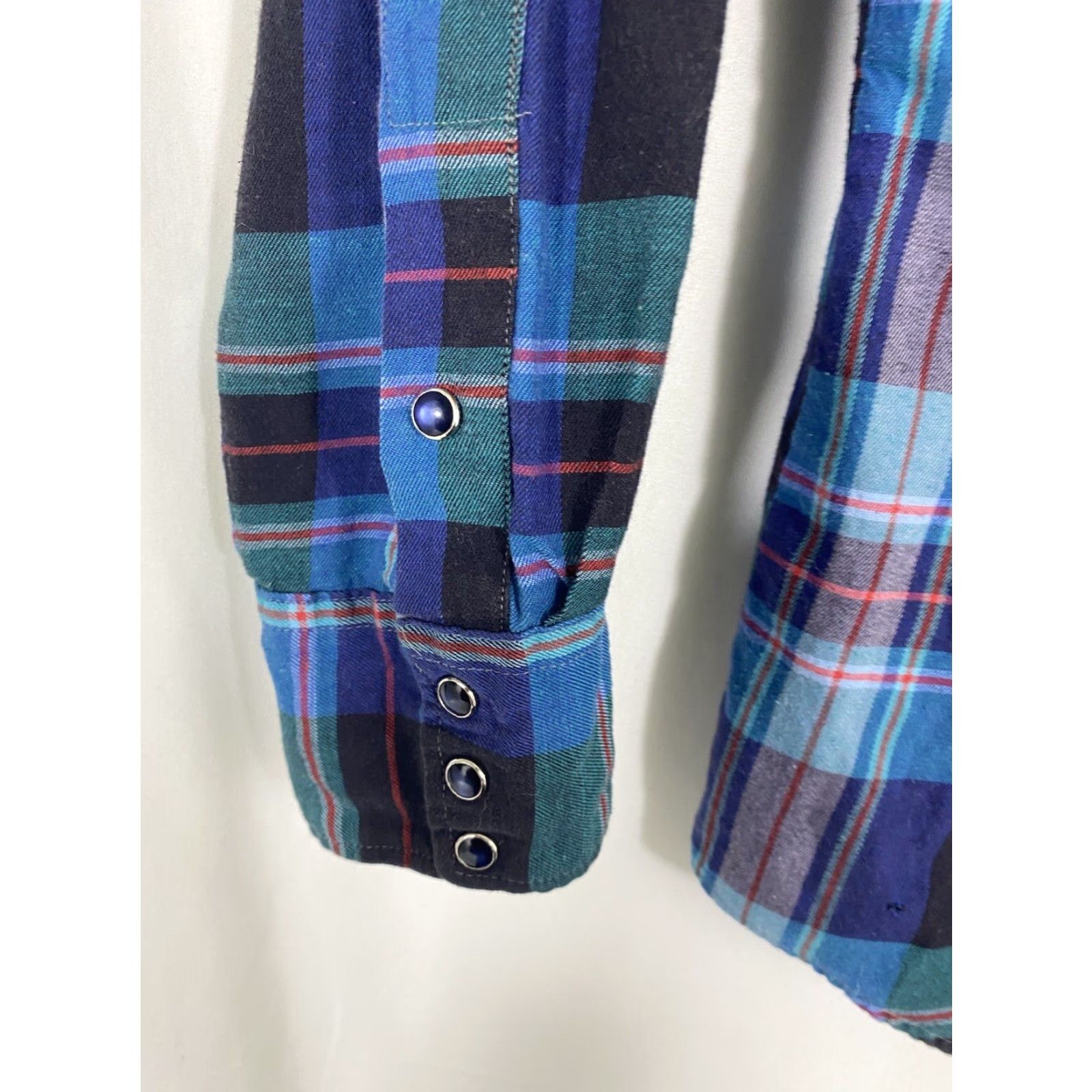 Vintage VINTAGE Circle T Mens 17.5 36 Western Blue Plaid Pearl Snap Button Up Shirt Men XS-XL? Size US XXL / EU 58 / 5 - 3 Thumbnail