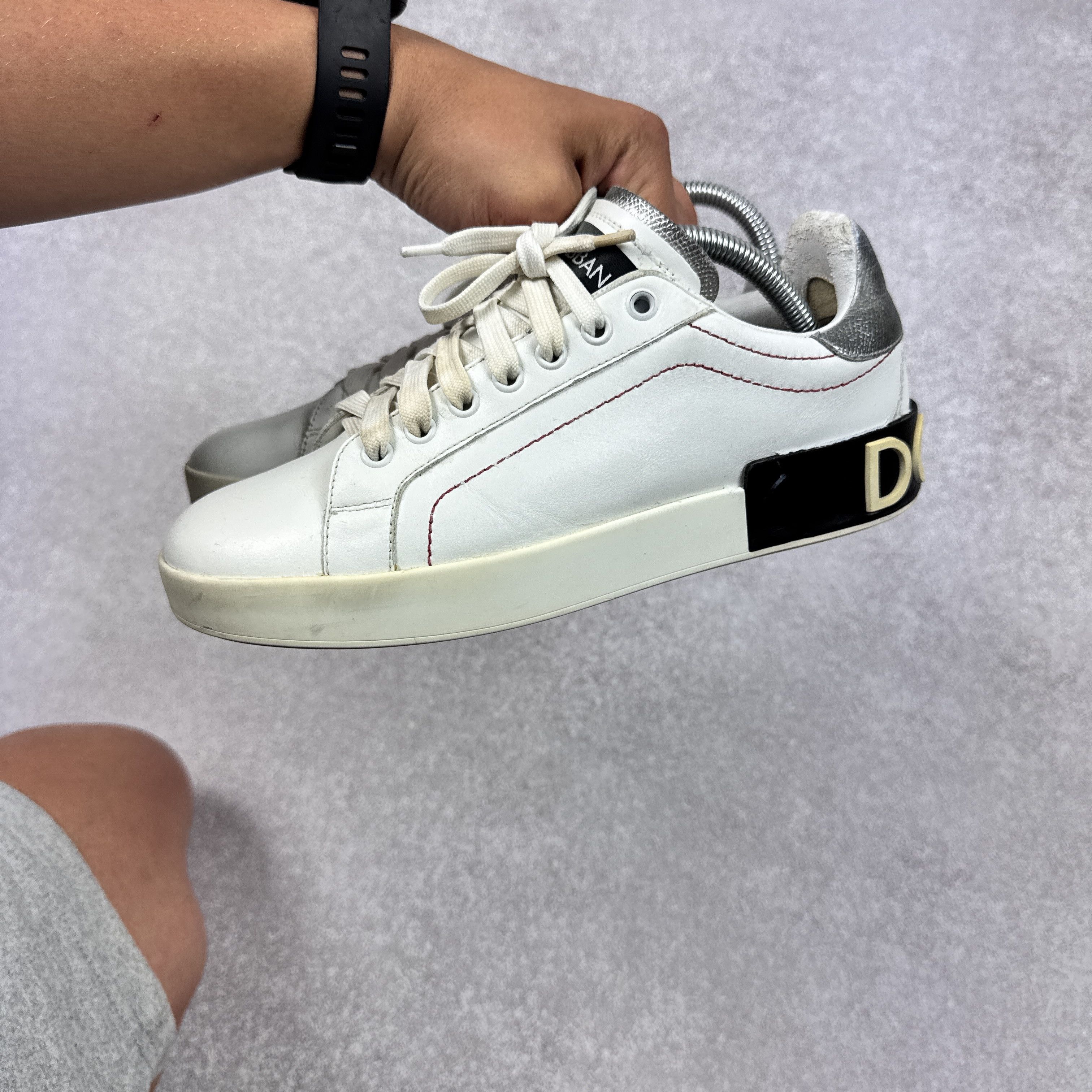 Dolce & Gabbana Women`s Dolce & Gabbana 1587 Leather Sneakers Size 38 / 24cm Size US 7 / IT 37 - 5 Thumbnail