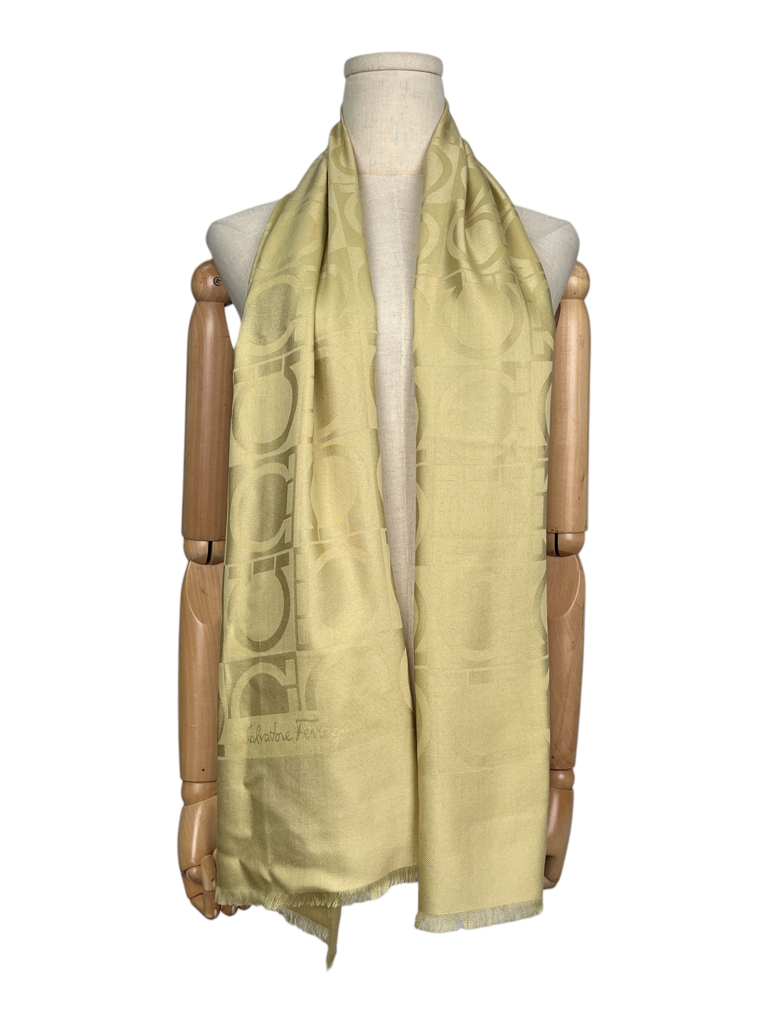 Mustard Yellow Silk And Wool Scarf