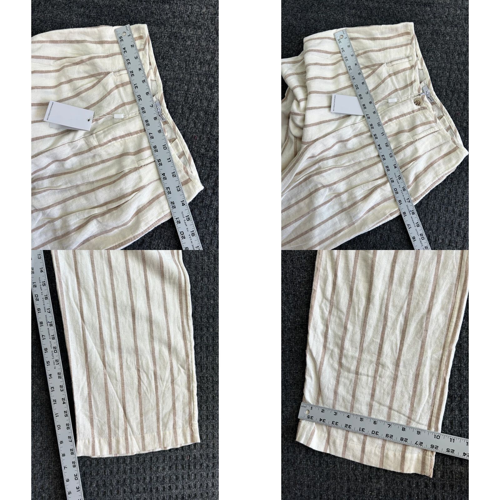 Rails Rails Womens Pants Linen Blend Striped Beige Small Wide Leg NEW Beach Casual Size 28" / US 6 / IT 42 - 8 Thumbnail