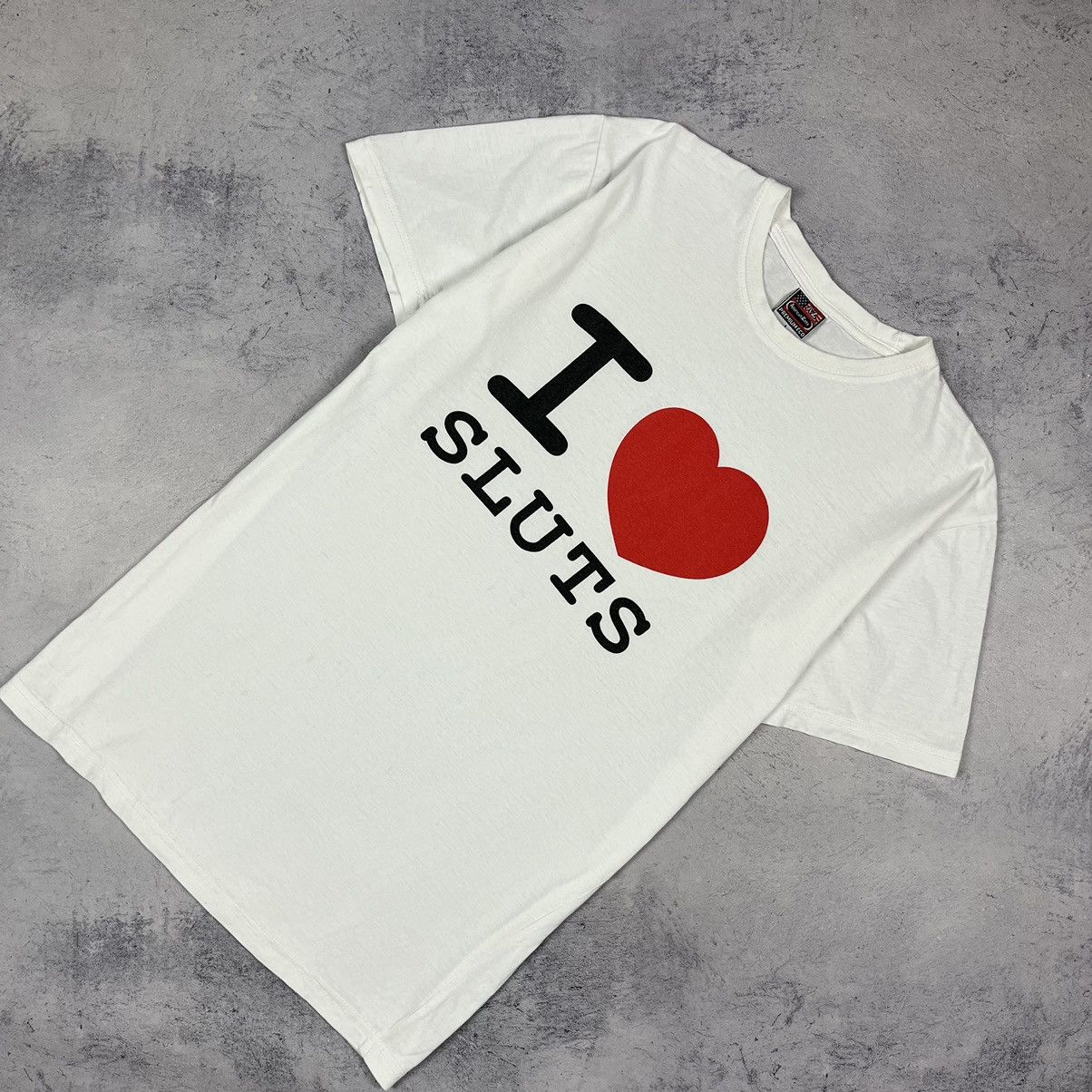 Vintage Vintage I love Sluts y2k big logo tee 90’s Size US L / EU 52-54 / 3 - 1 Thumbnail