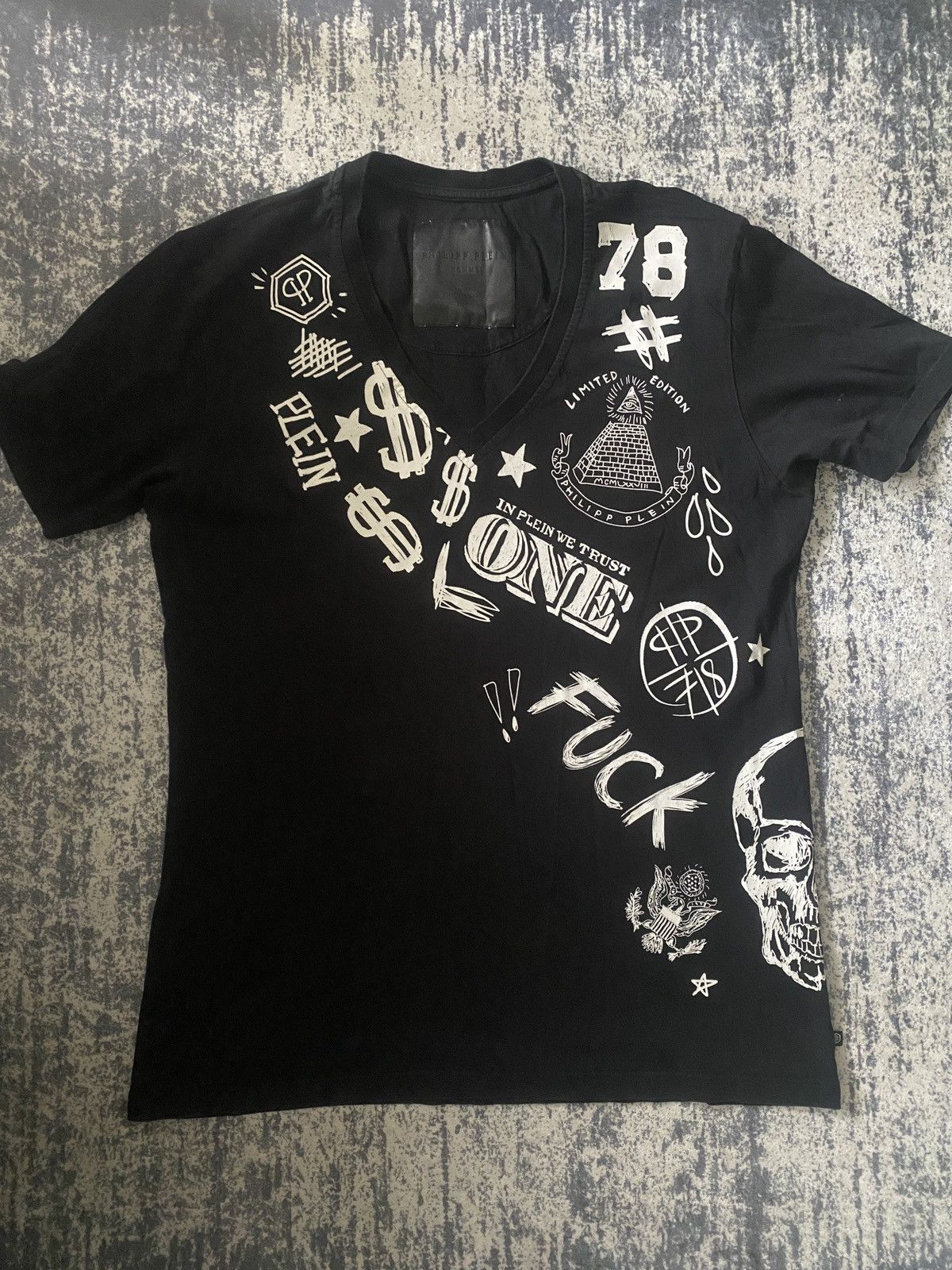 Other Philipp plein luxury big logo fullprint cash skull drip tee Size US L / EU 52-54 / 3 - 1 Thumbnail