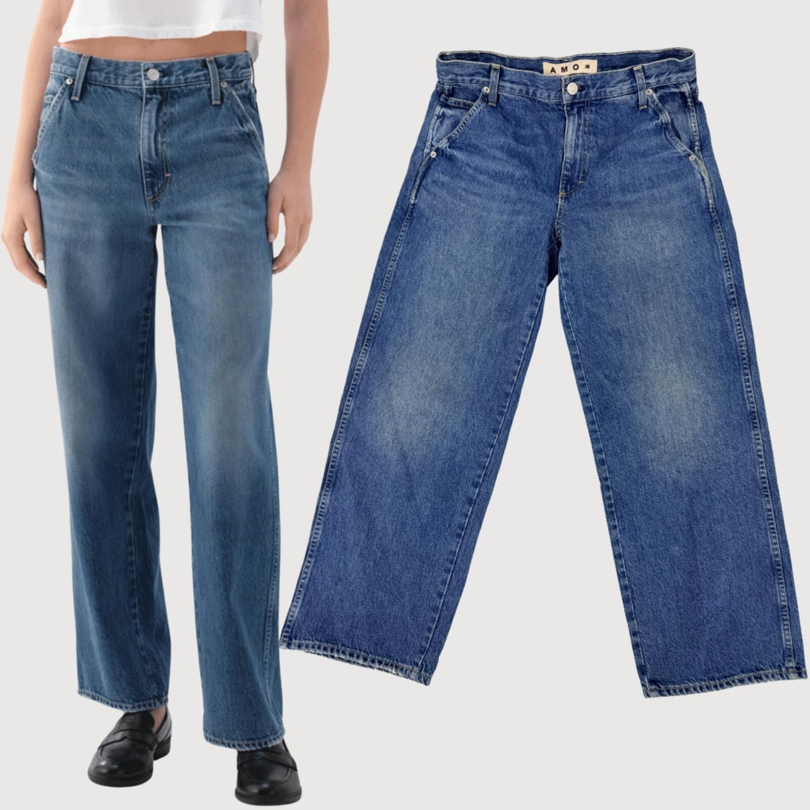 AMOMENTO AMO Jocelyn Shaped Trouser Jeans Medium Wash 28 Size 28" / US 6 / IT 42 - 1 Thumbnail